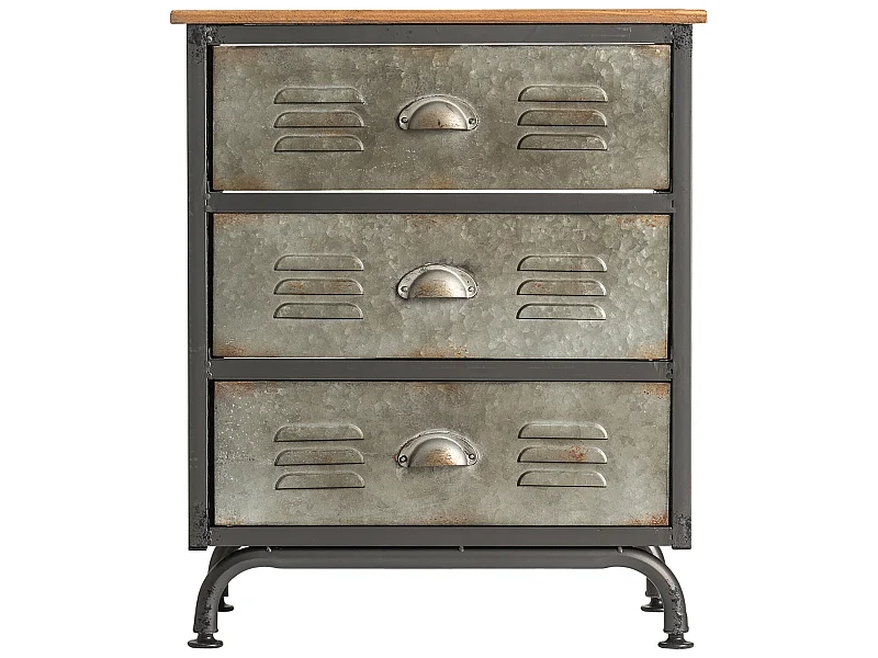 Table chevêt en fer gris 54x37x66 cm