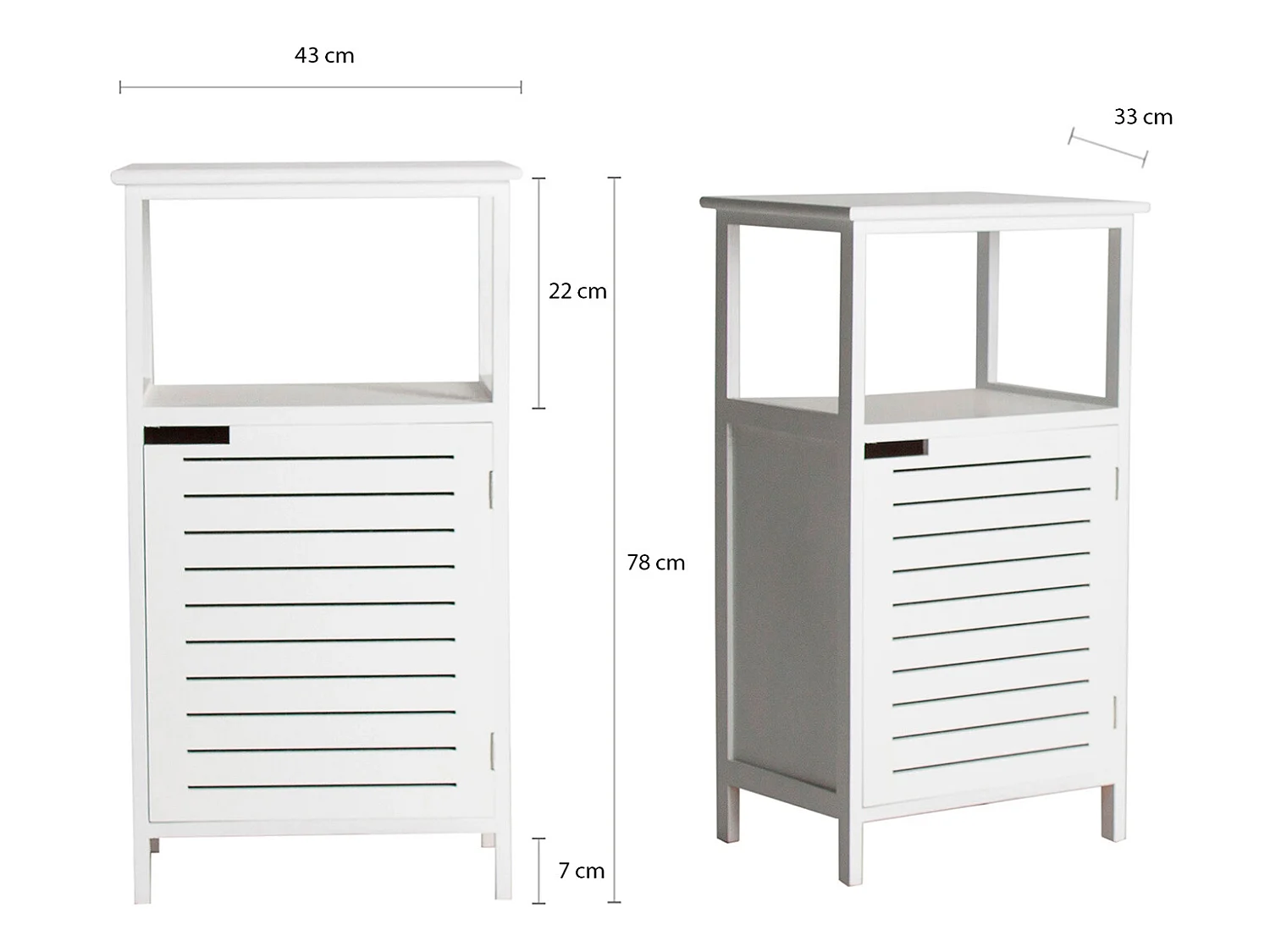 Table chevêt en bois de pin blanc 43x33x78 cm