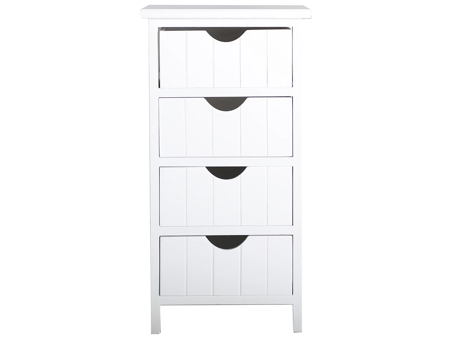 Table Chevêt en Bois de Paulownia, de couleur Blanc, 26x23x65 cm