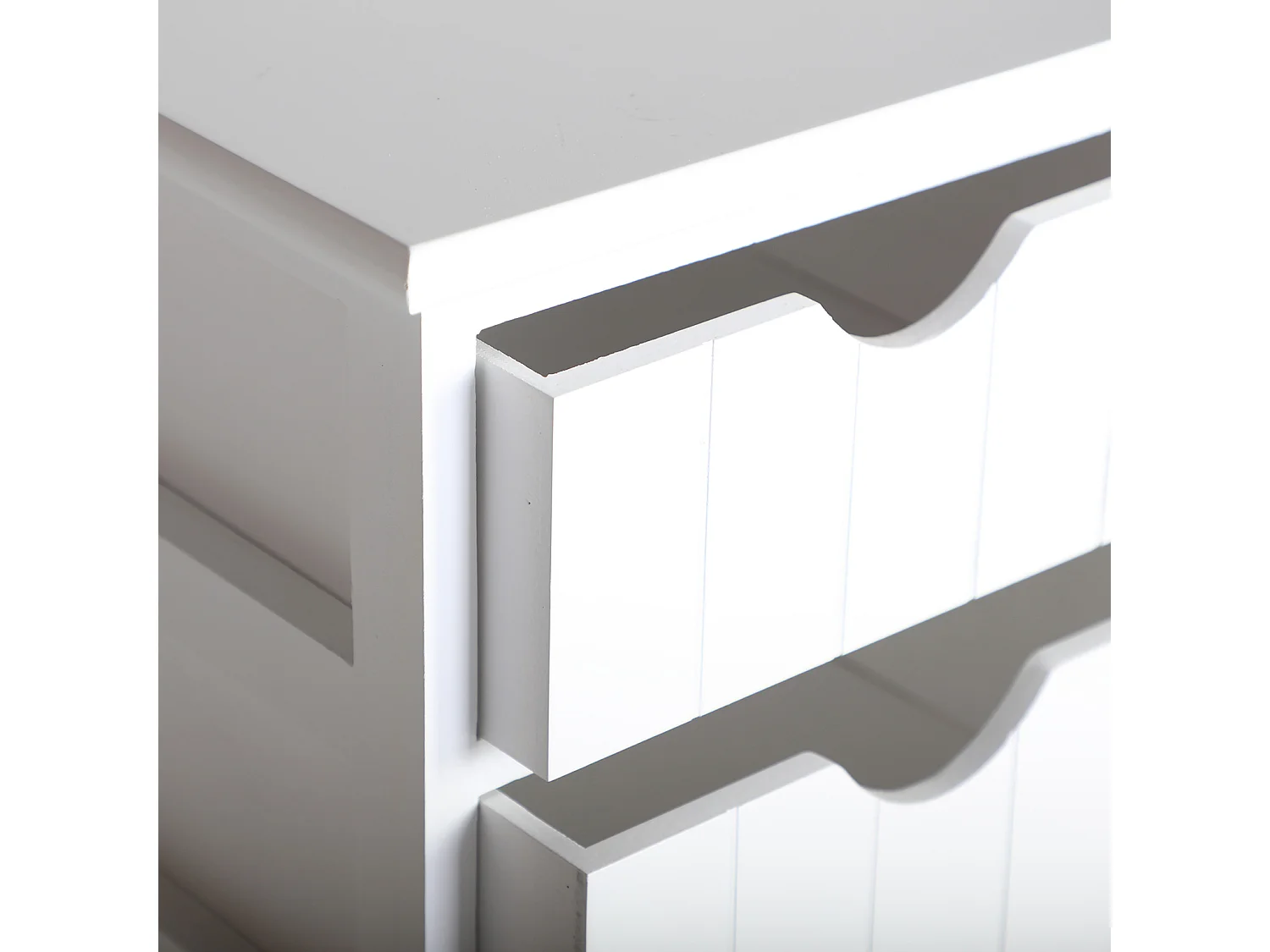 Table Chevêt en Bois de Paulownia, de couleur Blanc, 26x23x65 cm