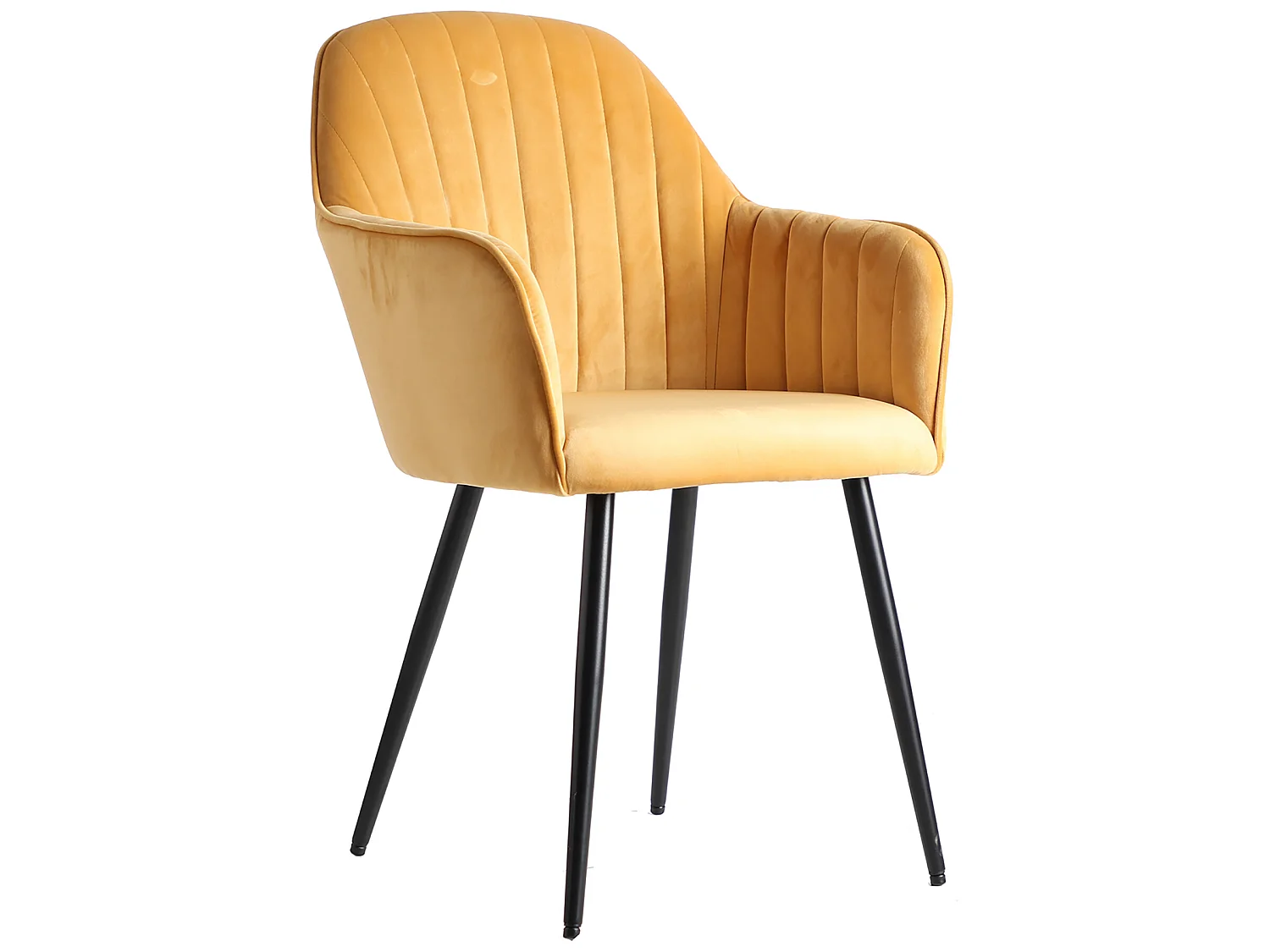 Chaise en chenille moutarde 54x61x85 cm