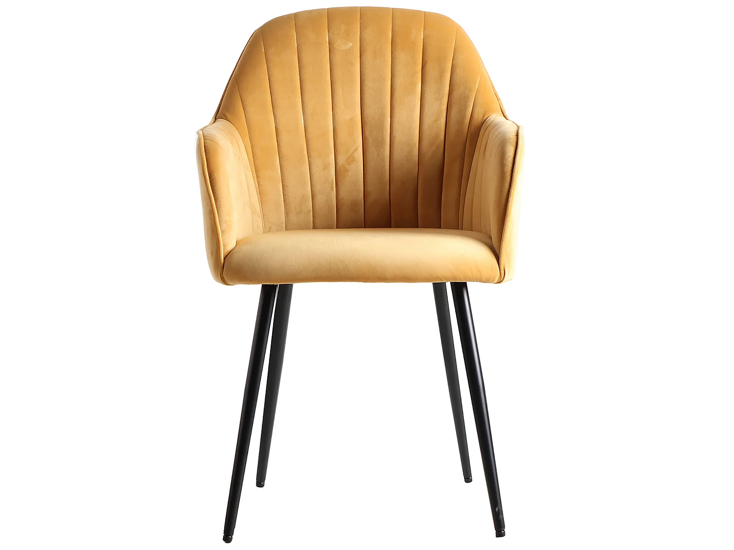 Chaise en chenille moutarde 54x61x85 cm