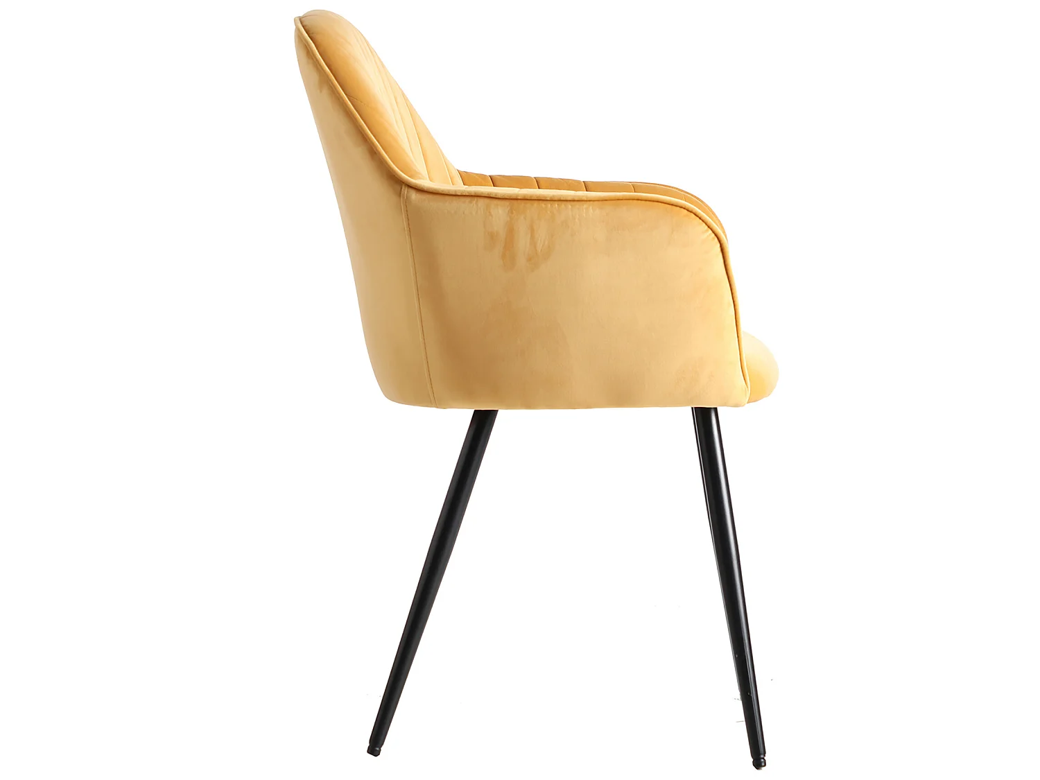 Chaise en chenille moutarde 54x61x85 cm