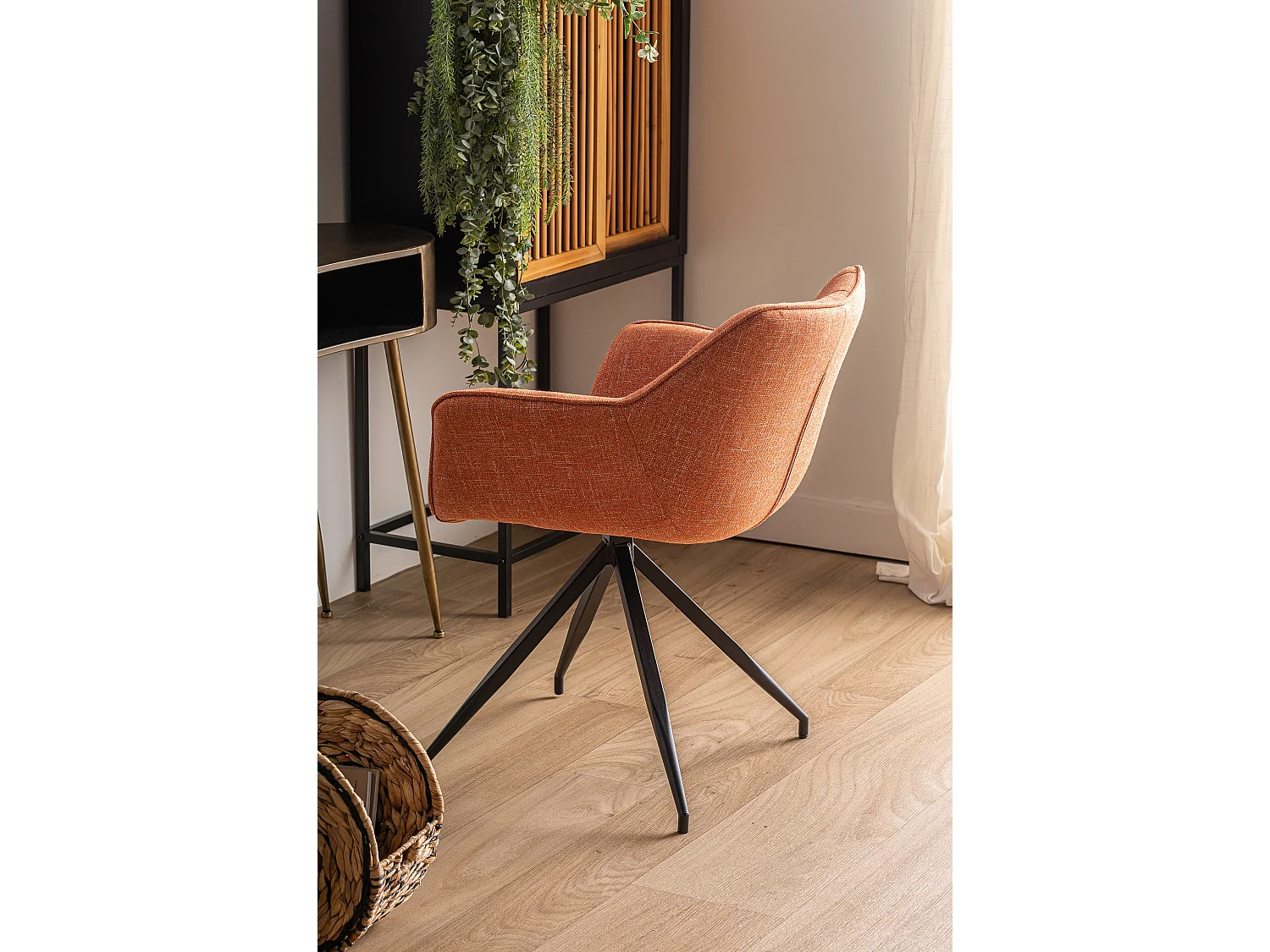 Chaise en polyester orange 63x62x81 cm