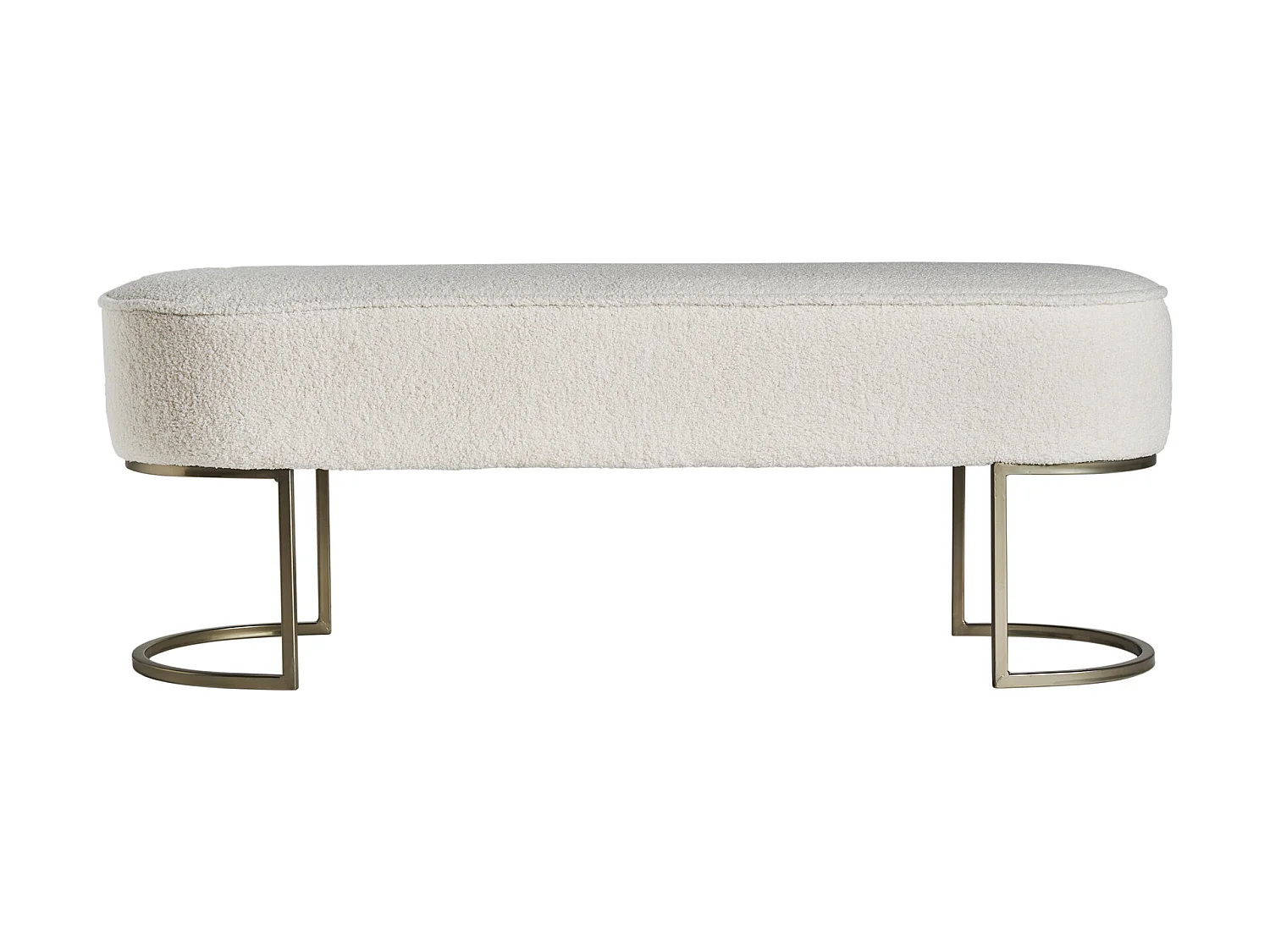 Pied de lit en coton bouclé blanc 121x41x44 cm