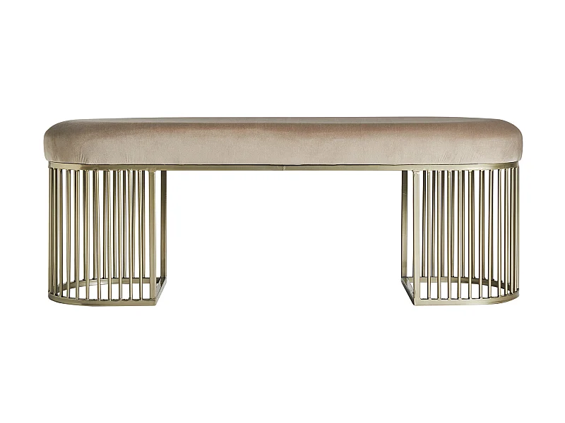 Pie de cama de terciopelo en color beige de 121x37x44cm