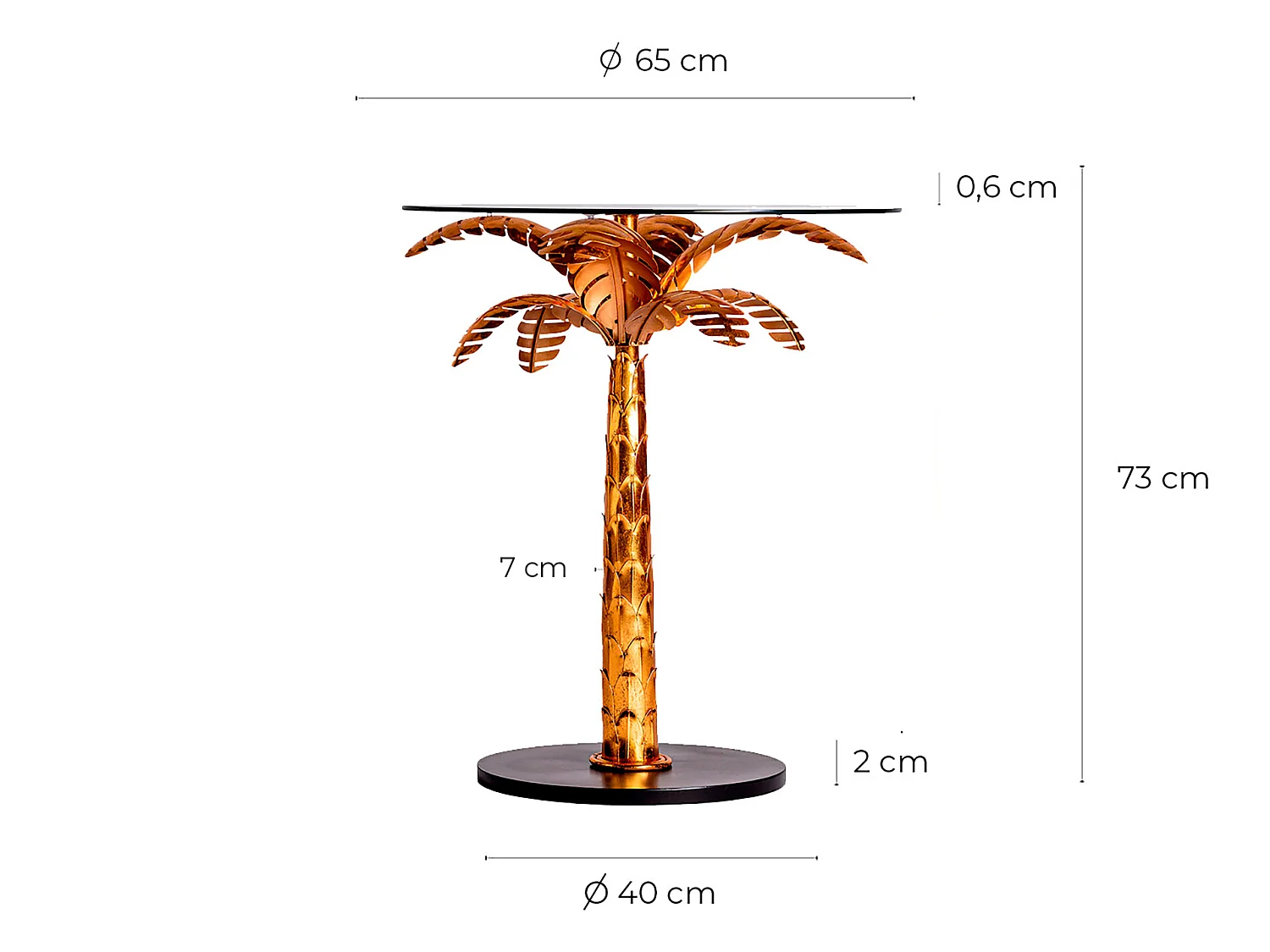 Mesa bar de hierro en color oro