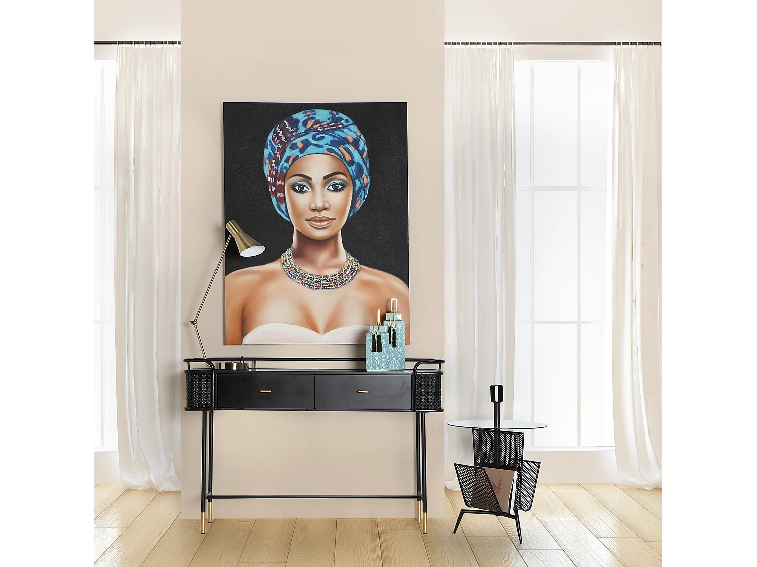 Toile en toile multicouleur 90x4x120 cm