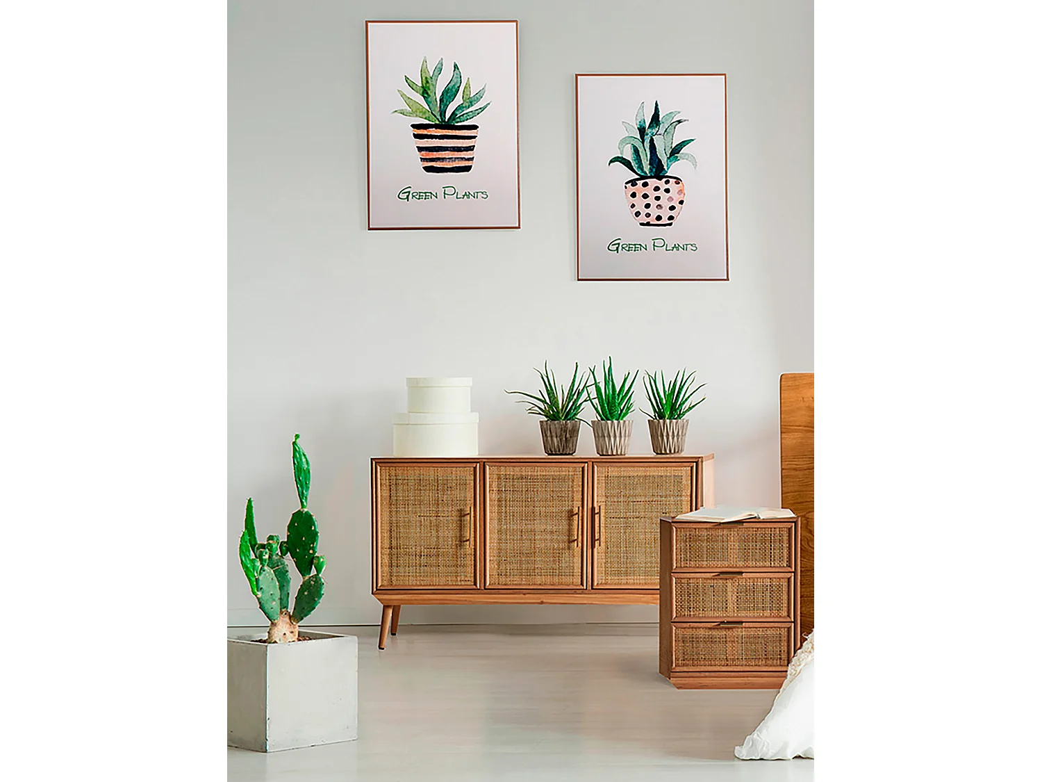 Tableau en méthacrylate nuances vertes 60x3x80 cm