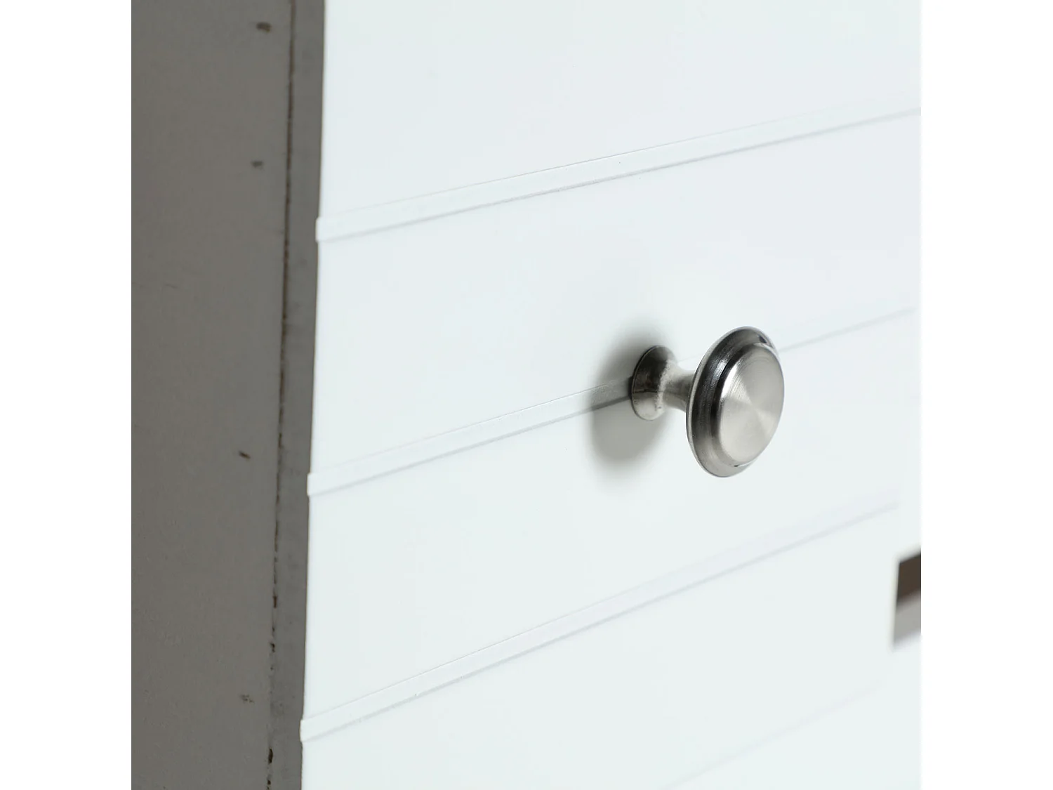 Chiffonier en Bois de Pin, de couleur Blanc, 40x29x90 cm