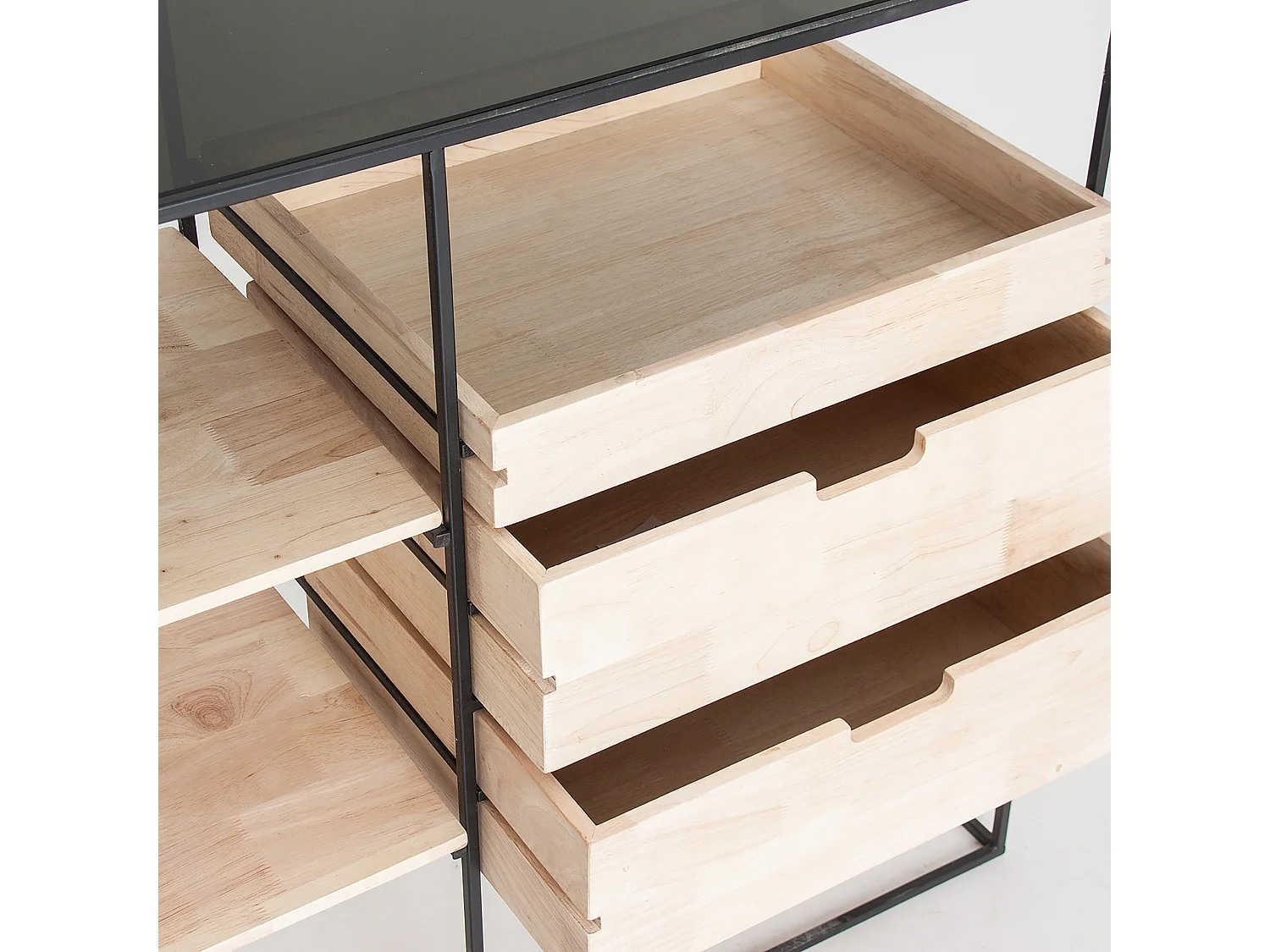 Multi tiroirs en fer marron 100x40x80 cm