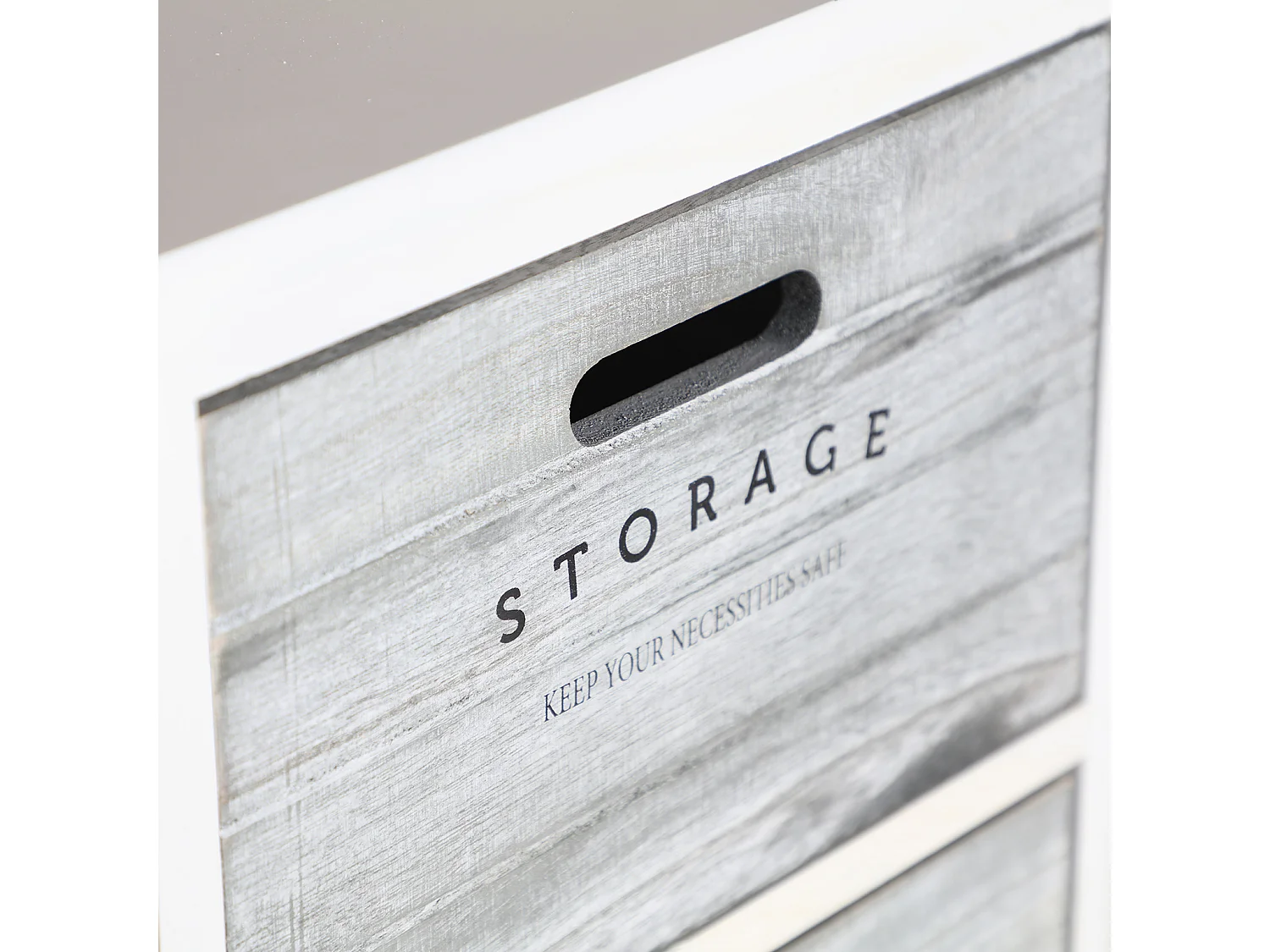 Multi tiroirs en bois de paulownia gris 32x27x91 cm