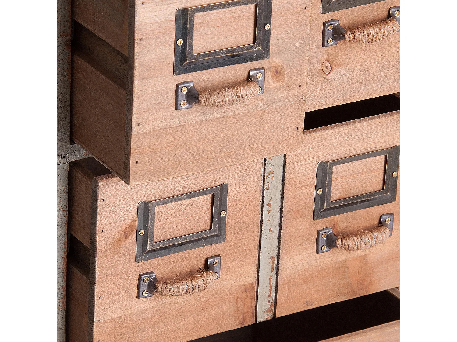 Multi tiroirs en bois de sapin marron 73x32x120 cm