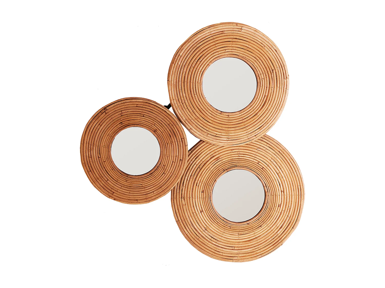 Miroir en bambou marron 72x8x64 cm