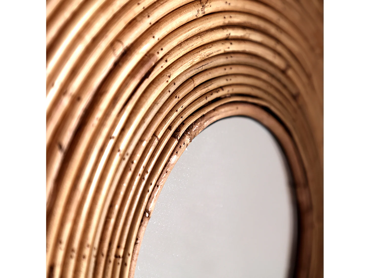 Miroir en bambou marron 72x8x64 cm