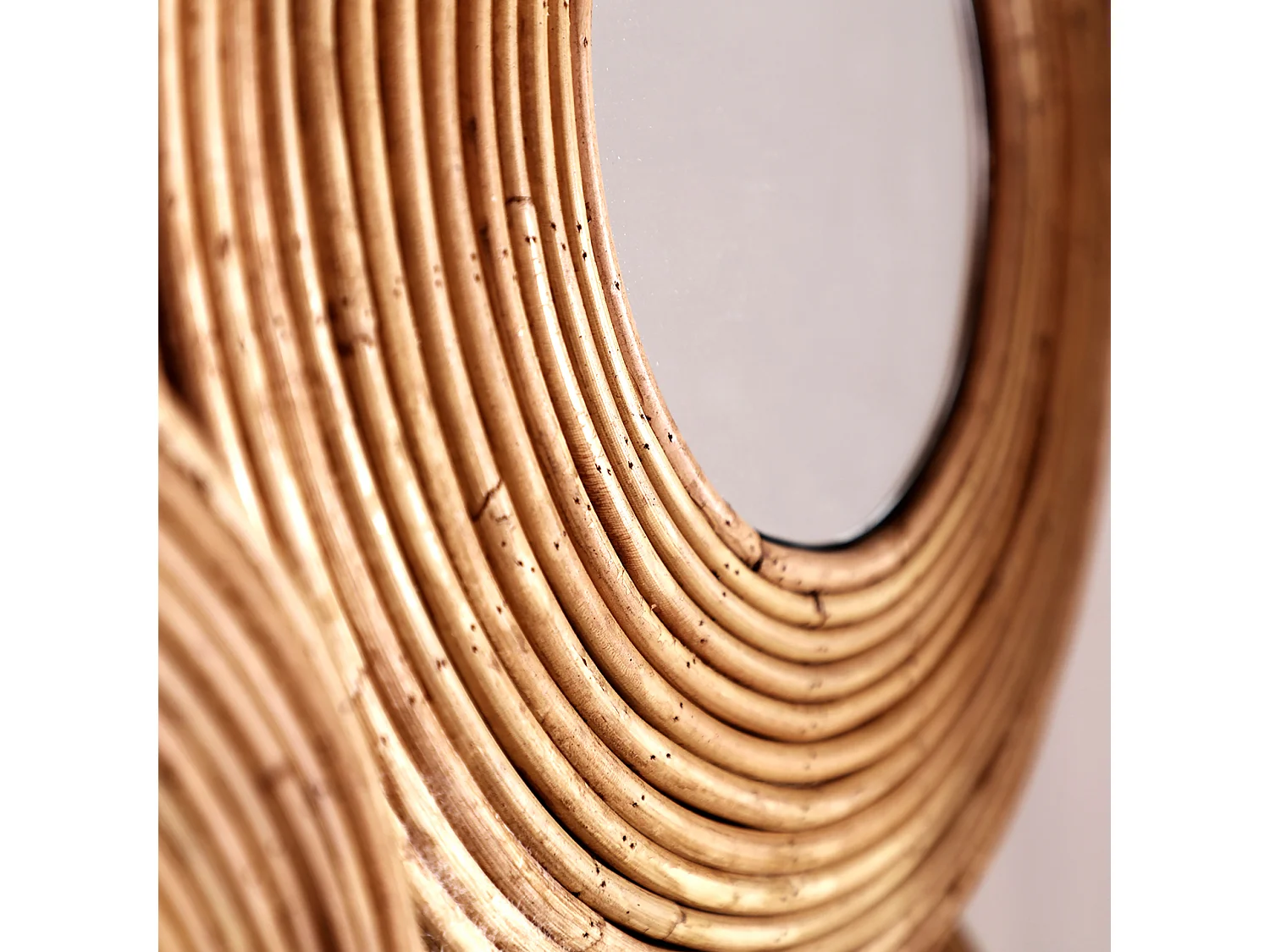 Miroir en bambou marron 72x8x64 cm