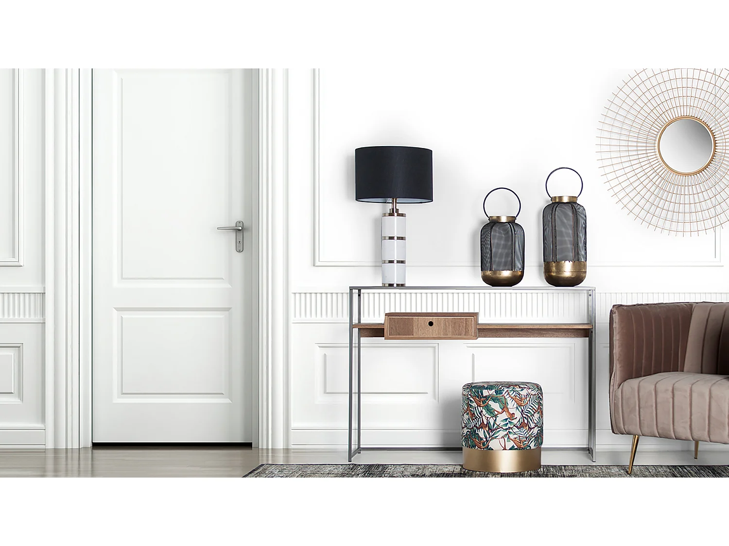 Miroir en fer doré 91x9x91 cm