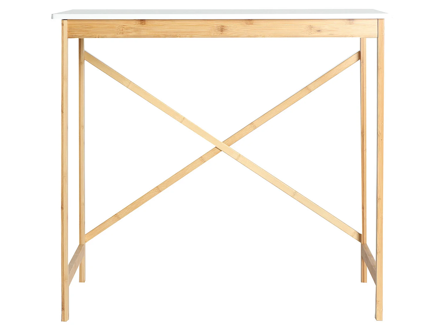 Escritorio de bambú en color blanco