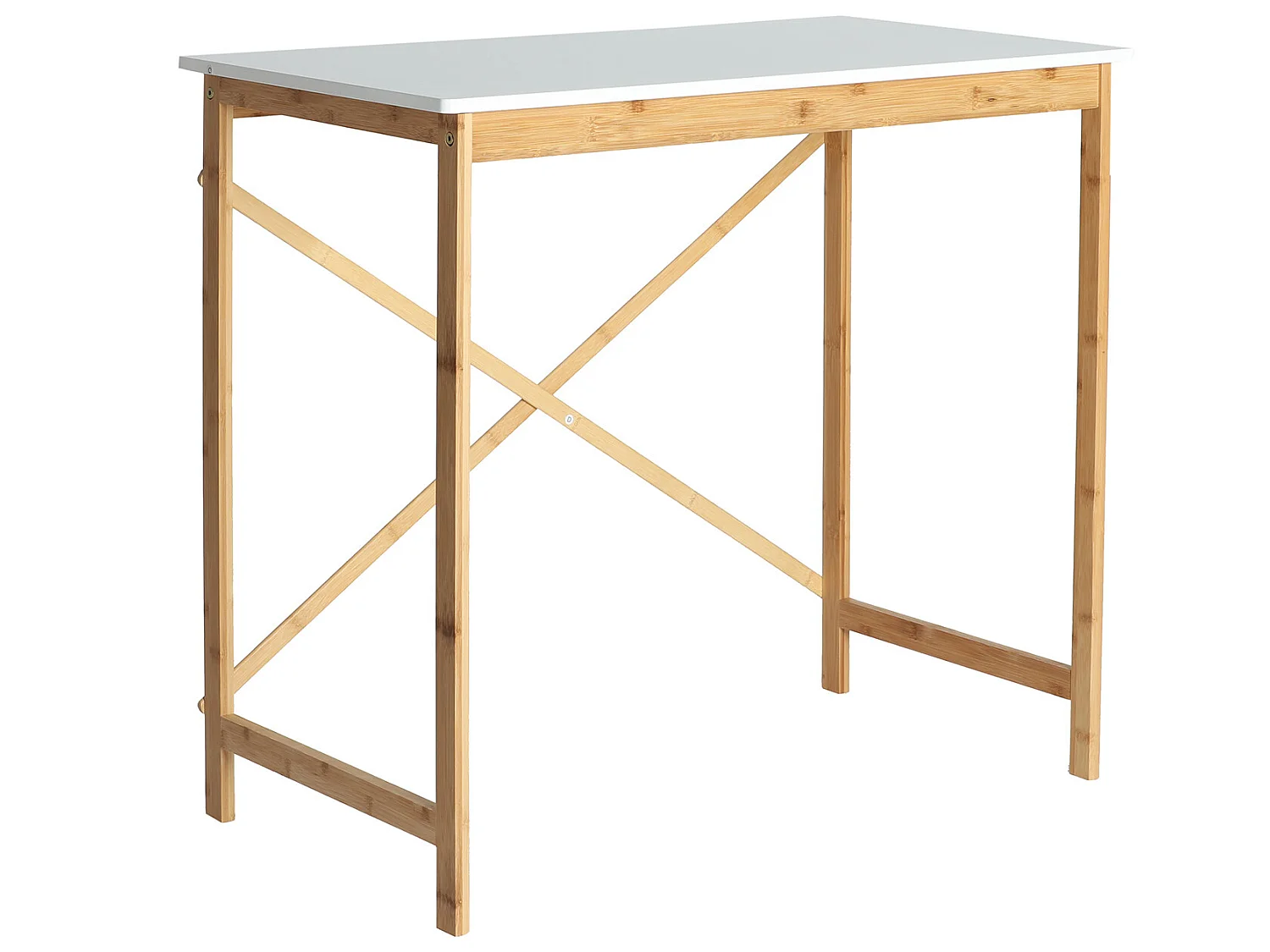 Escritorio de bambú en color blanco