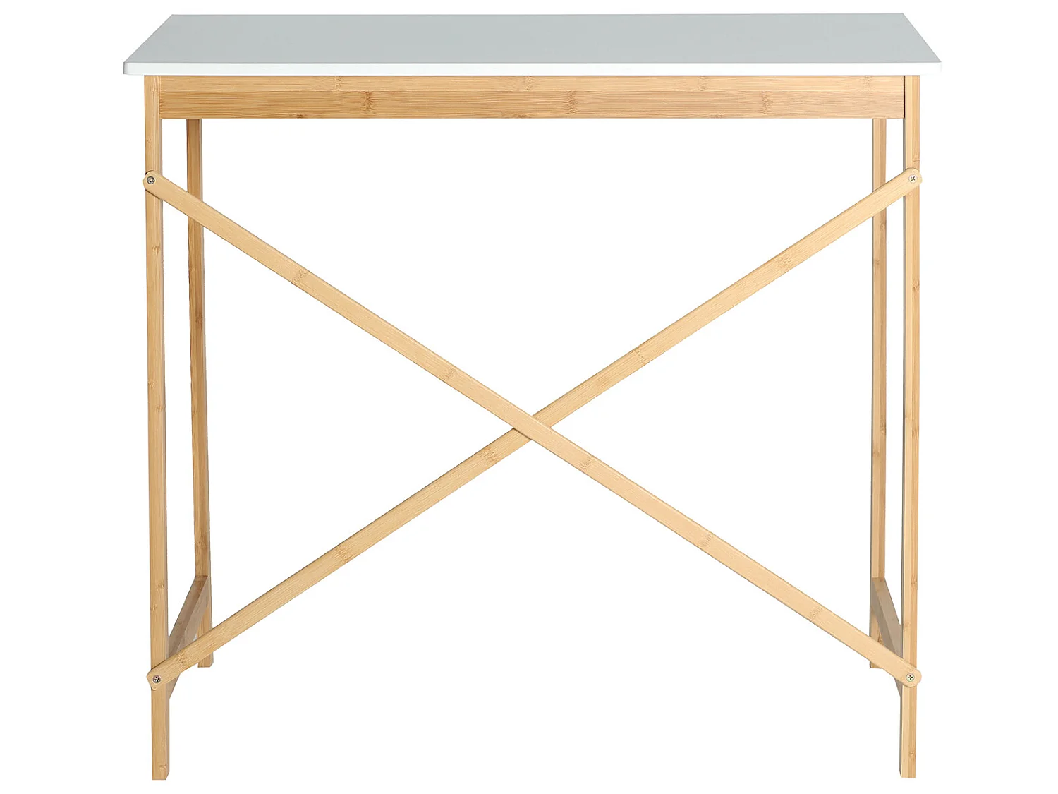 Escritorio de bambú en color blanco