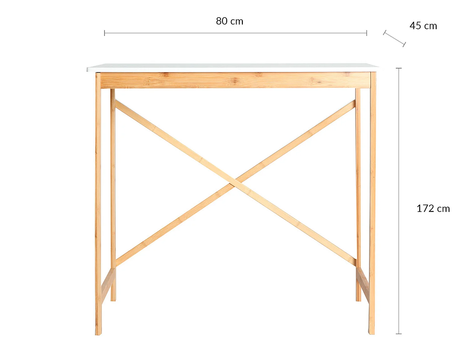 Escritorio de bambú en color blanco