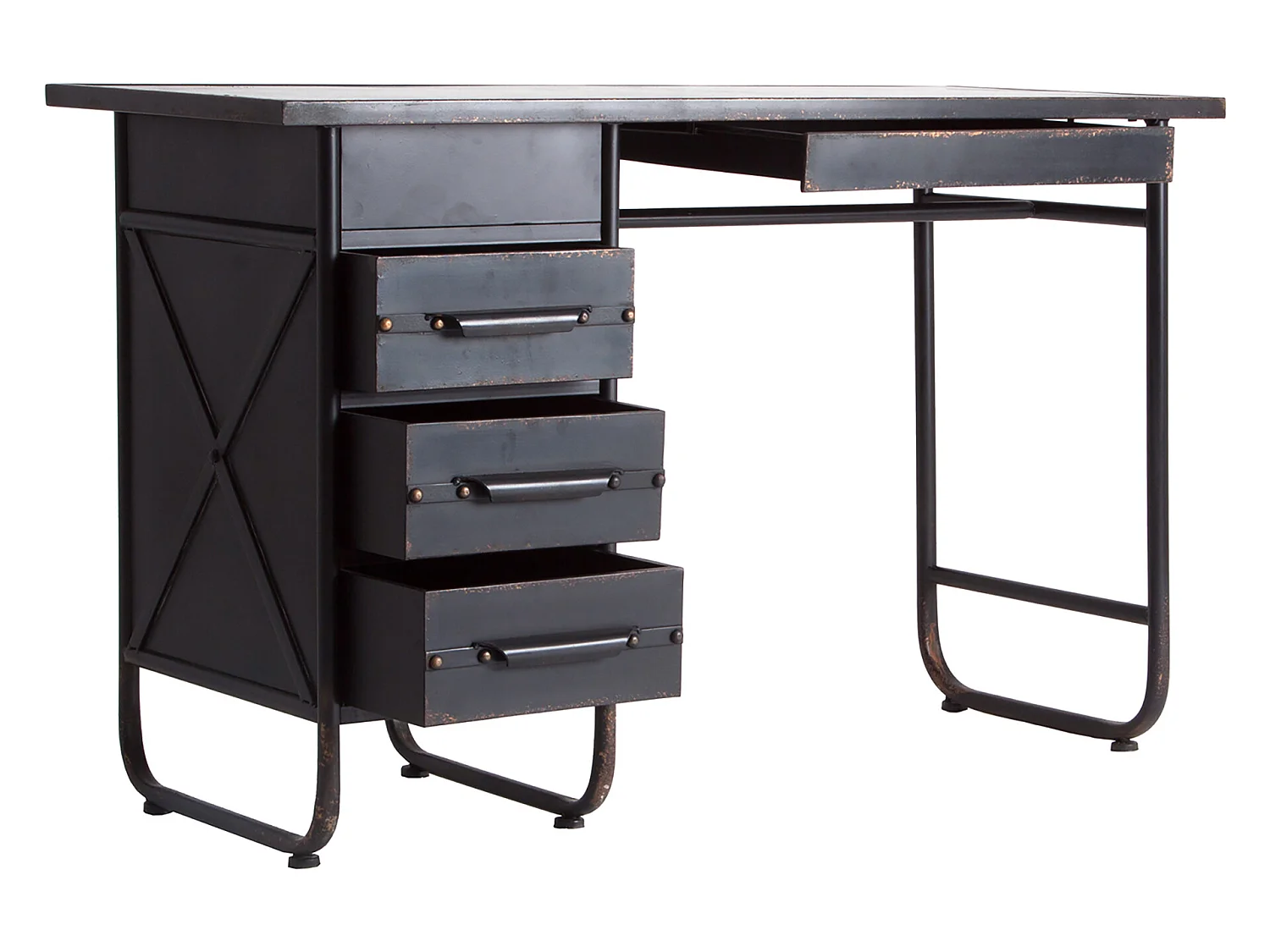Pupitre en fer noir 120x50x77 cm