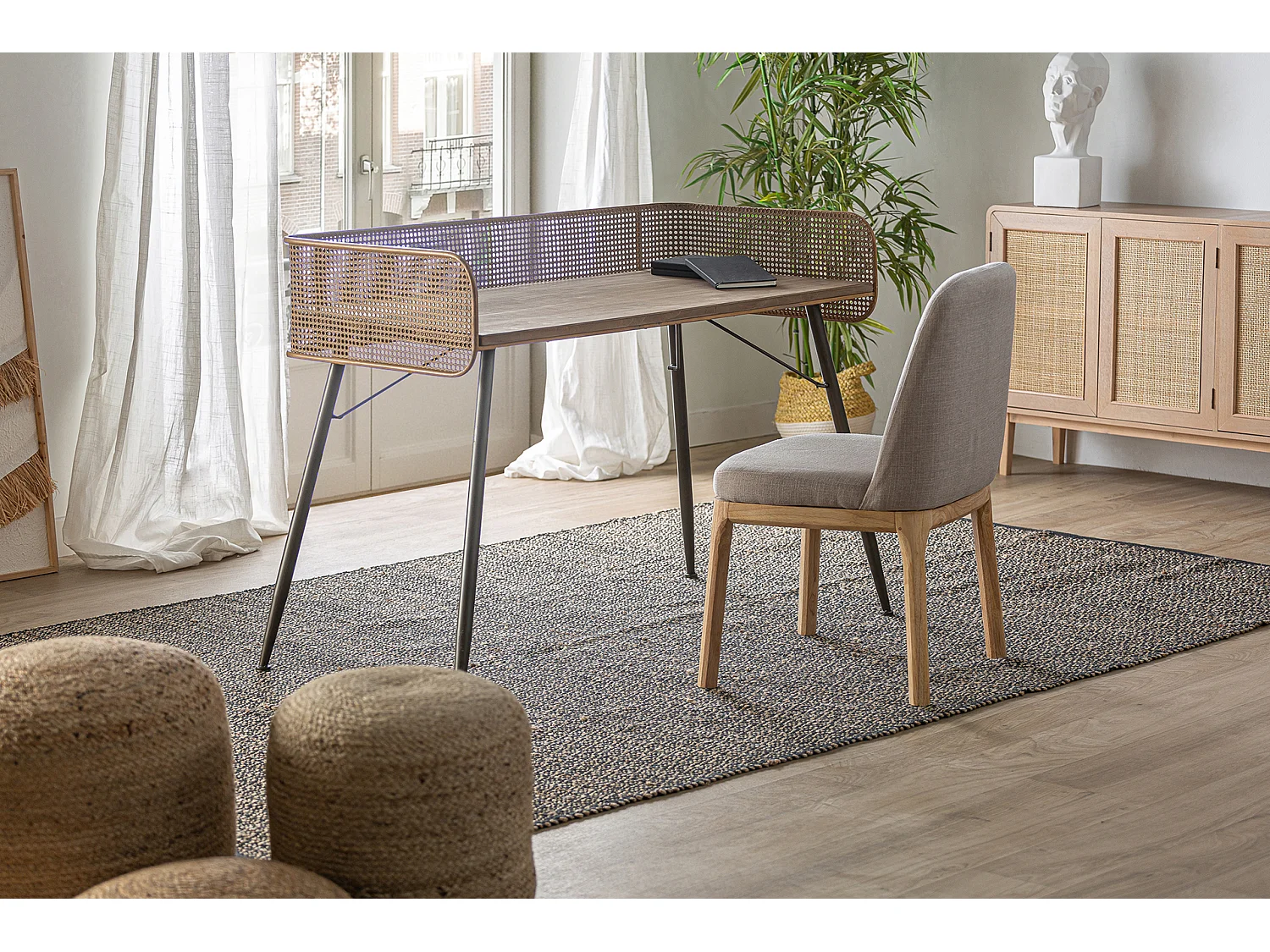 Pupitre en fer marron 124x62x91 cm