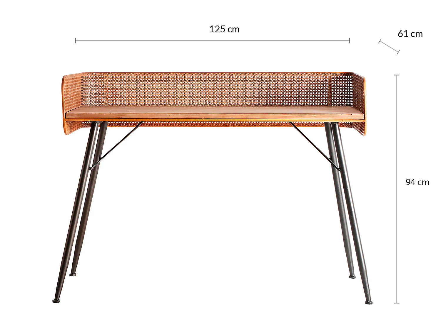 Pupitre en fer marron 124x62x91 cm