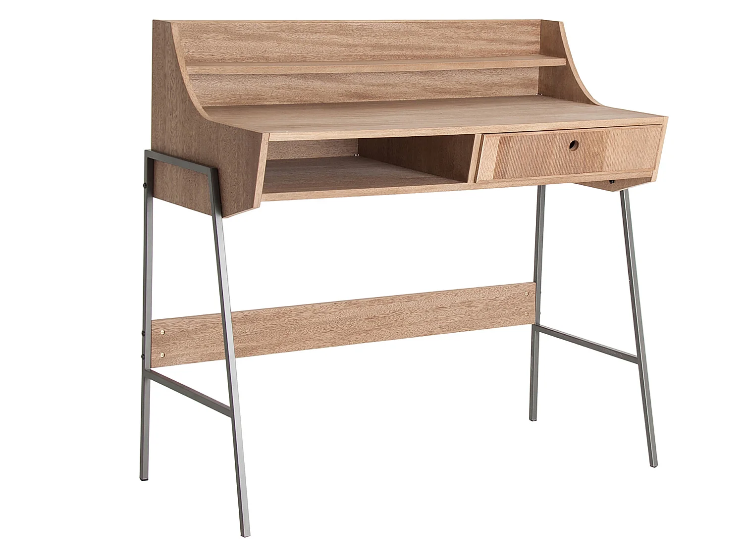 Escritorio de madera de abeto en color marrón de 103x48x97cm