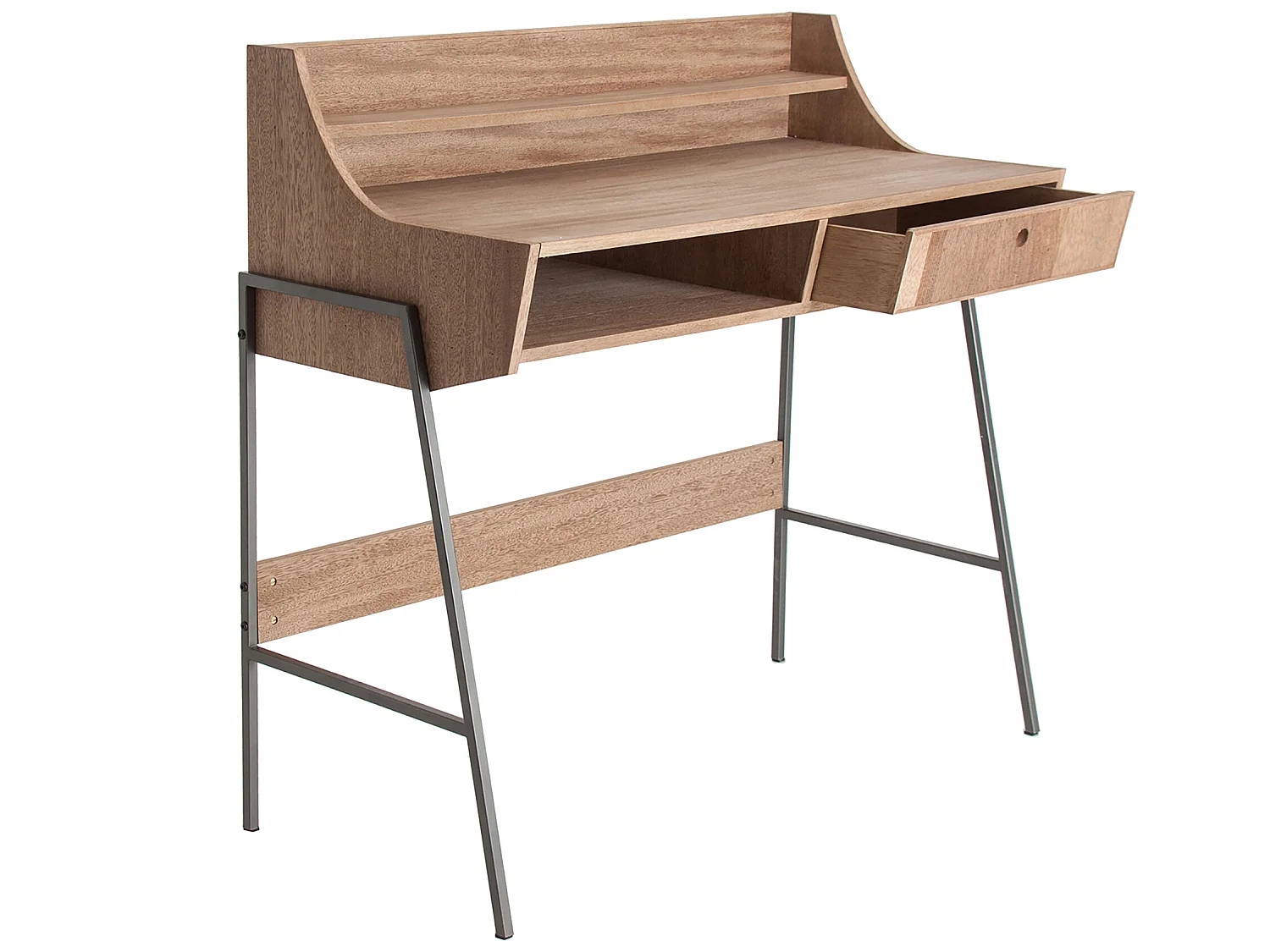 Escritorio de madera de abeto en color marrón de 103x48x97cm