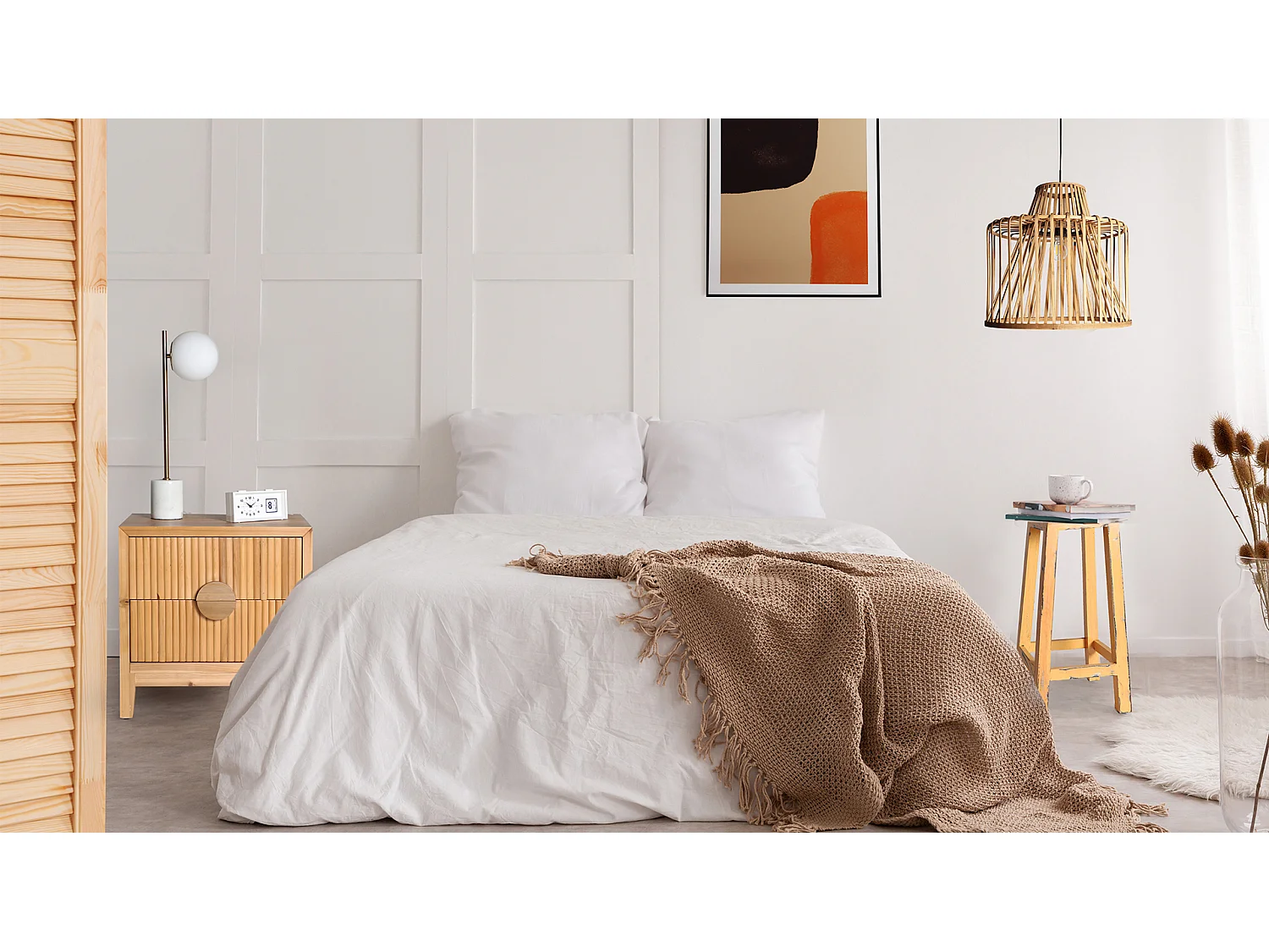 Lustre en bambou marron 46x46x44 cm