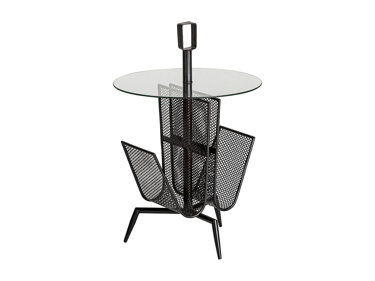 Mesa auxiliar de hierro en color negro de 45x45x69cm