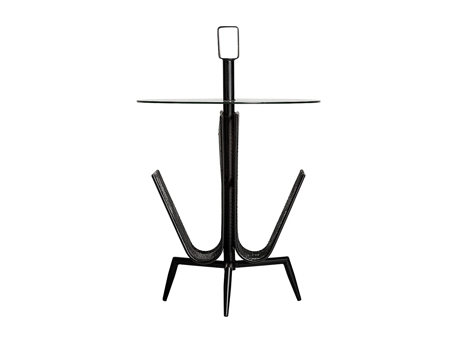 Mesa auxiliar de hierro en color negro de 45x45x69cm
