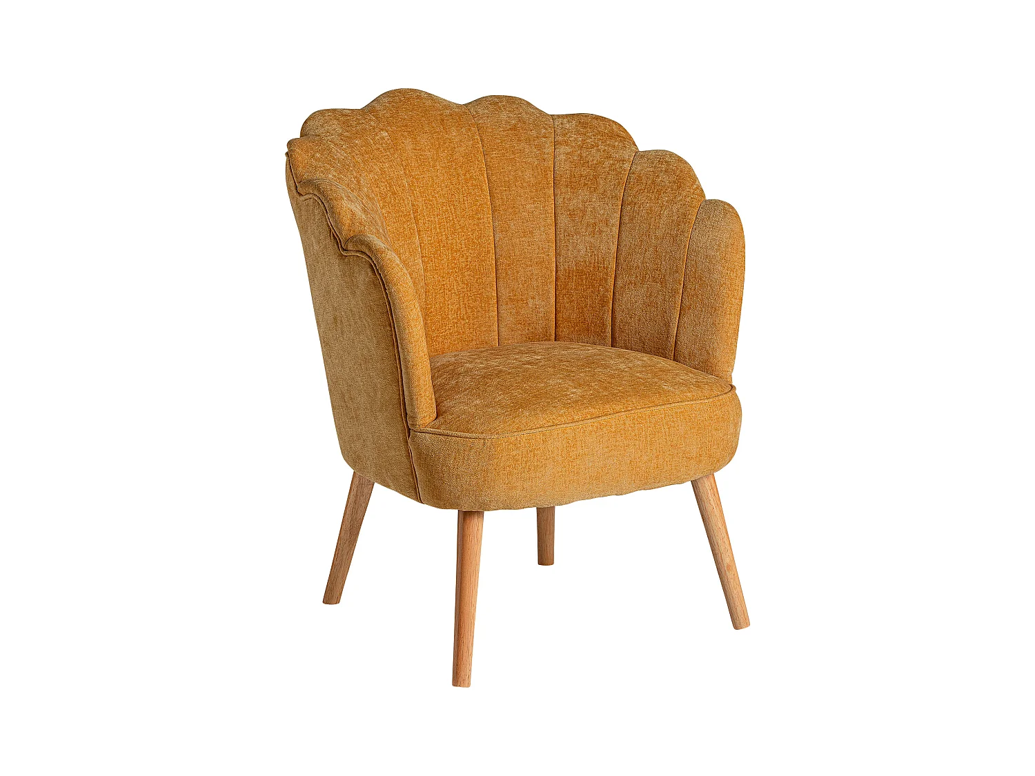 Sillón de poliéster en color ocre de 74x69x88cm