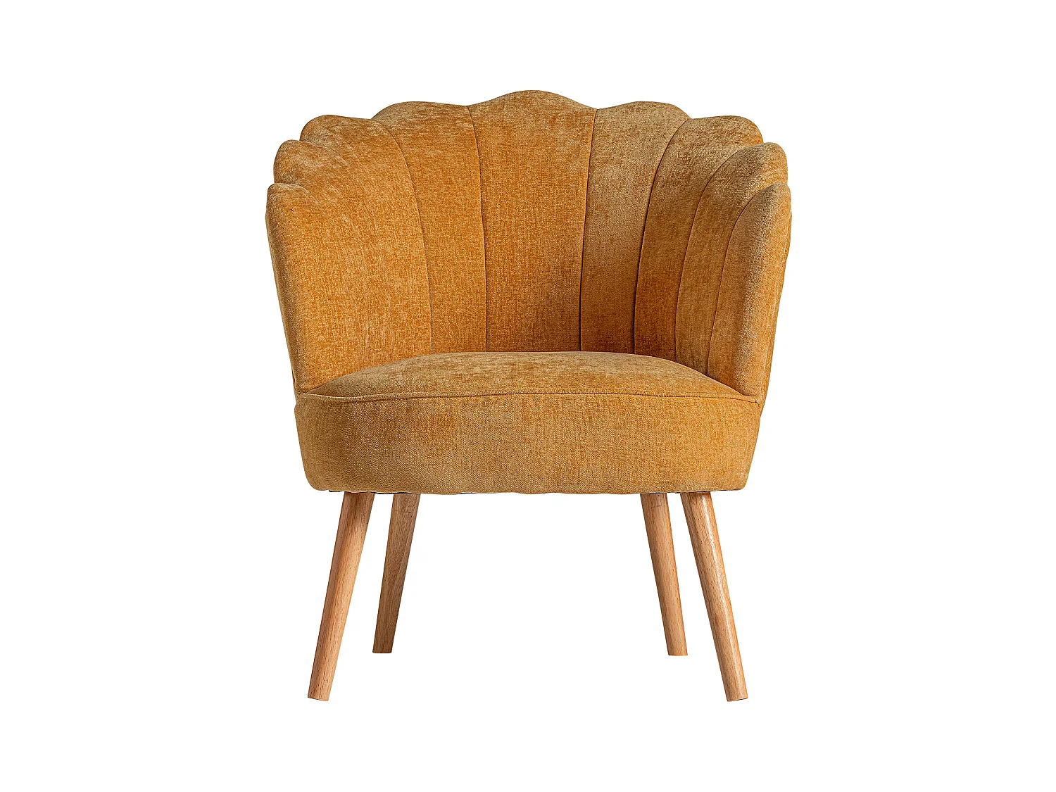 Sillón de poliéster en color ocre de 74x69x88cm