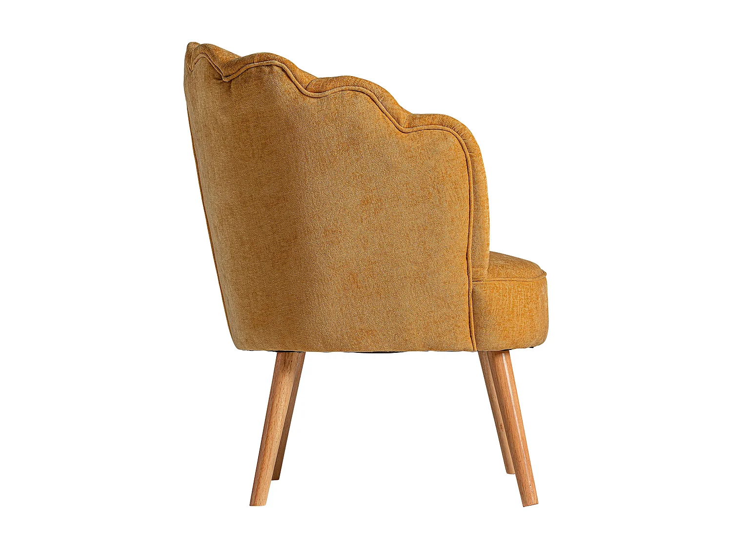 Sillón de poliéster en color ocre de 74x69x88cm