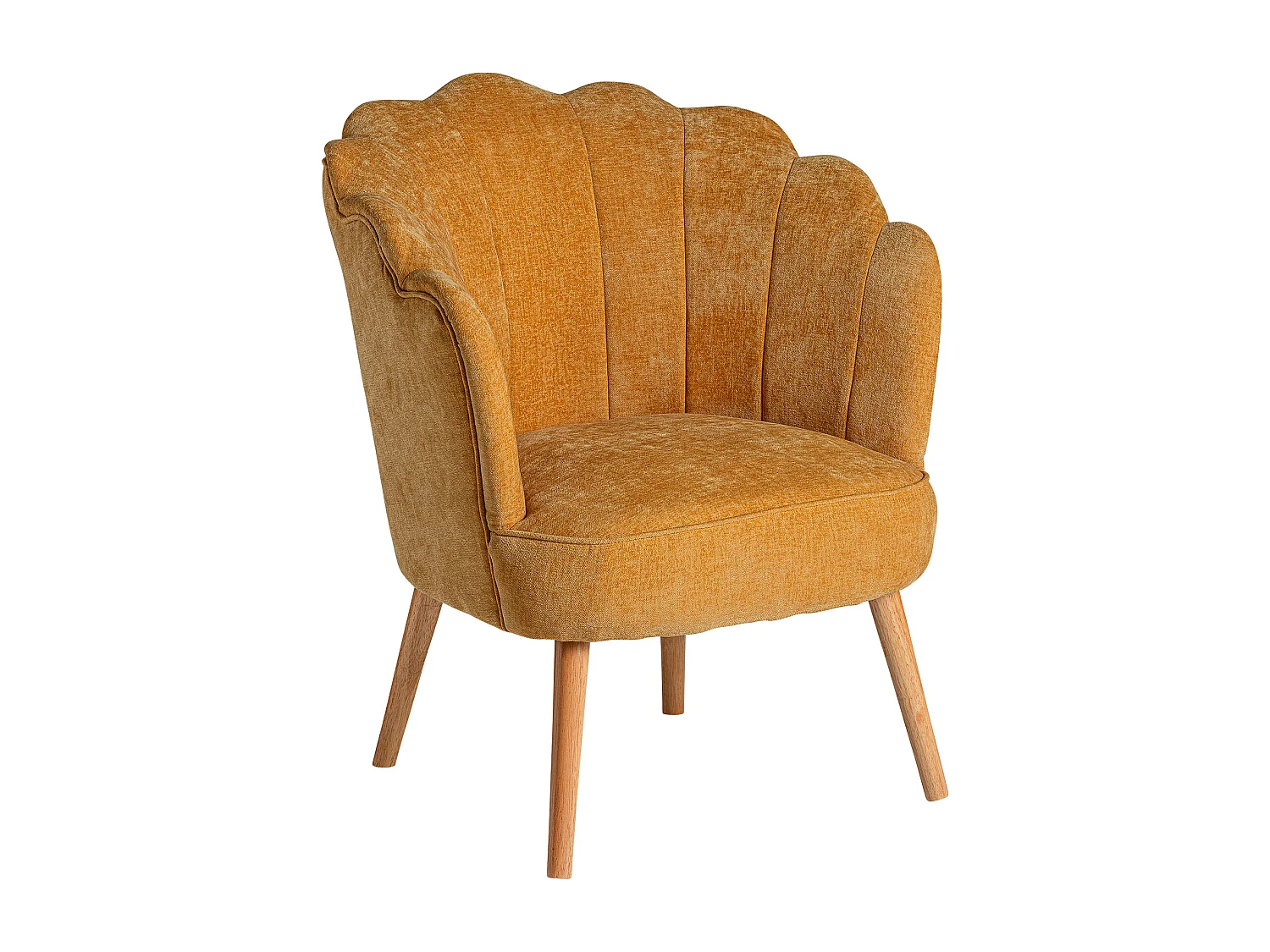 Sillón de poliéster en color ocre de 74x69x88cm