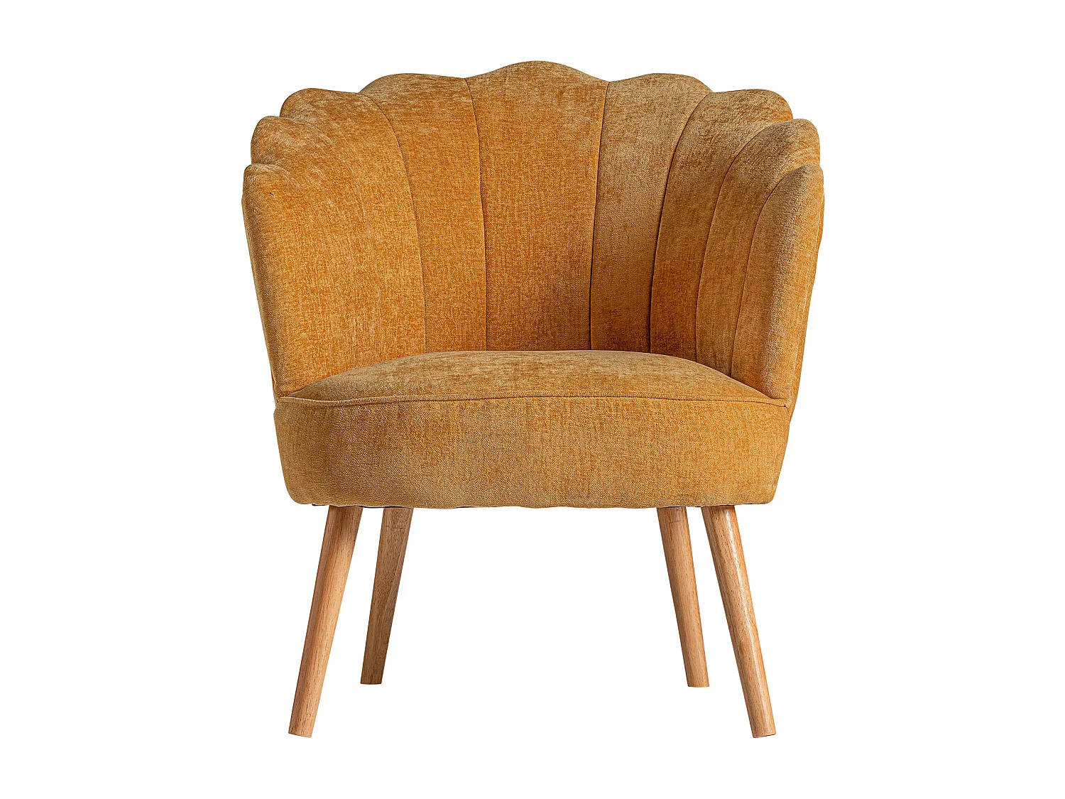 Sillón de poliéster en color ocre de 74x69x88cm