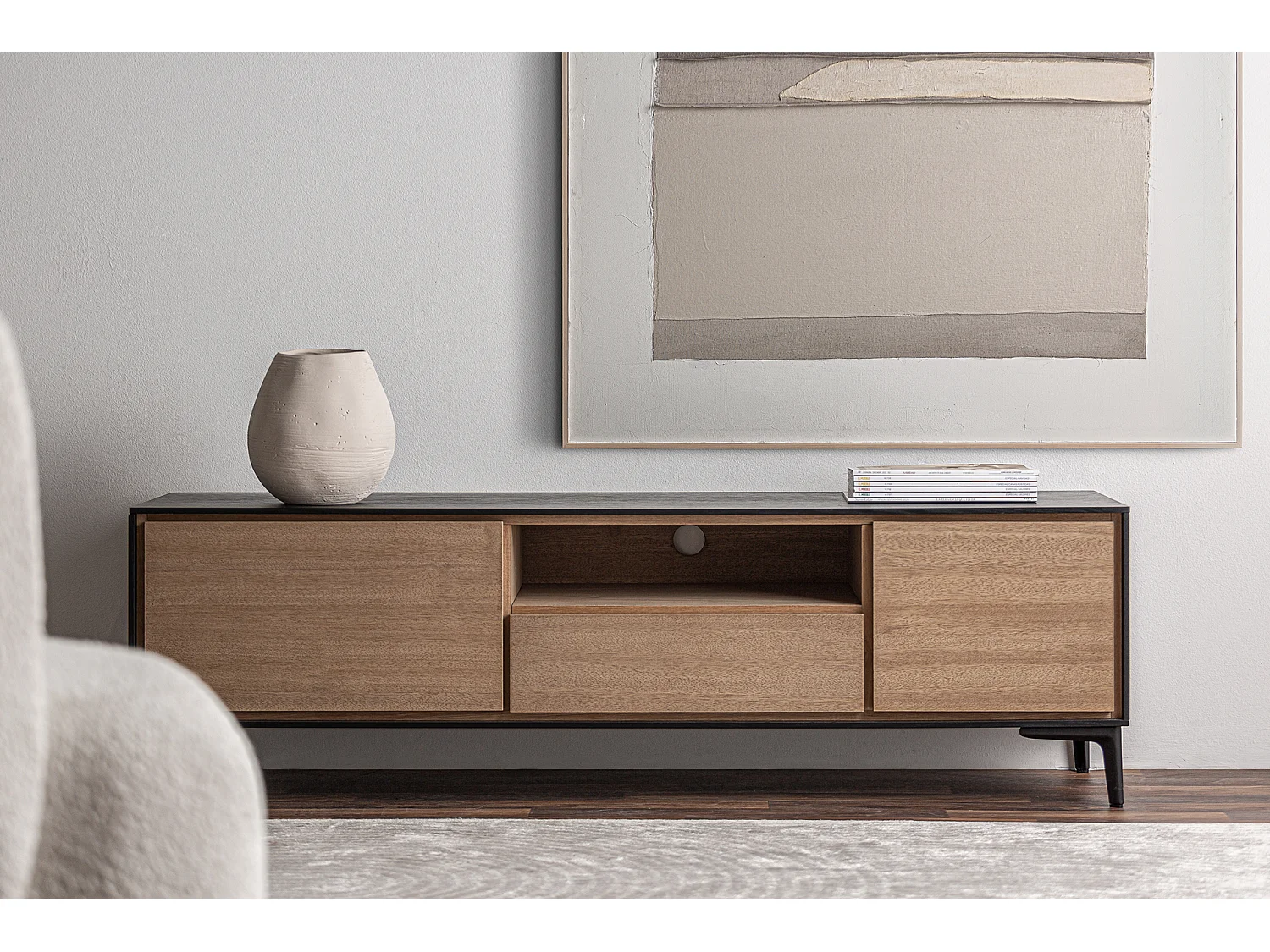 Meuble tv en bois mdf  146x40x44 cm