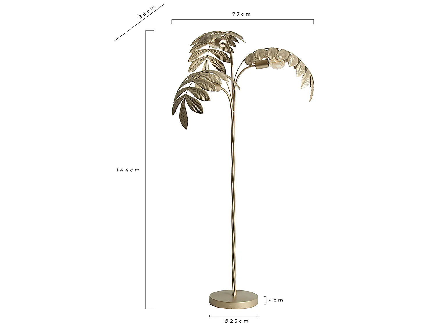 Lampe haute en fer doré 90x86x144 cm