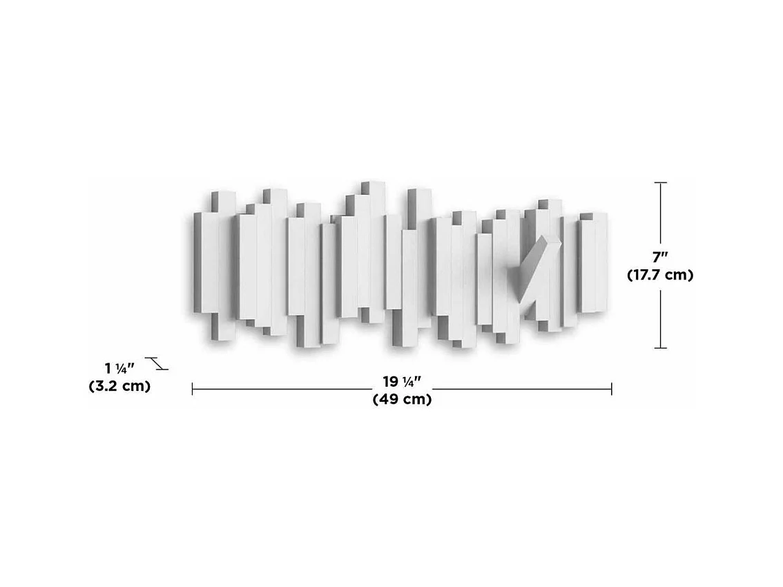 Perchero de diseño Sticks, montado en la pared
