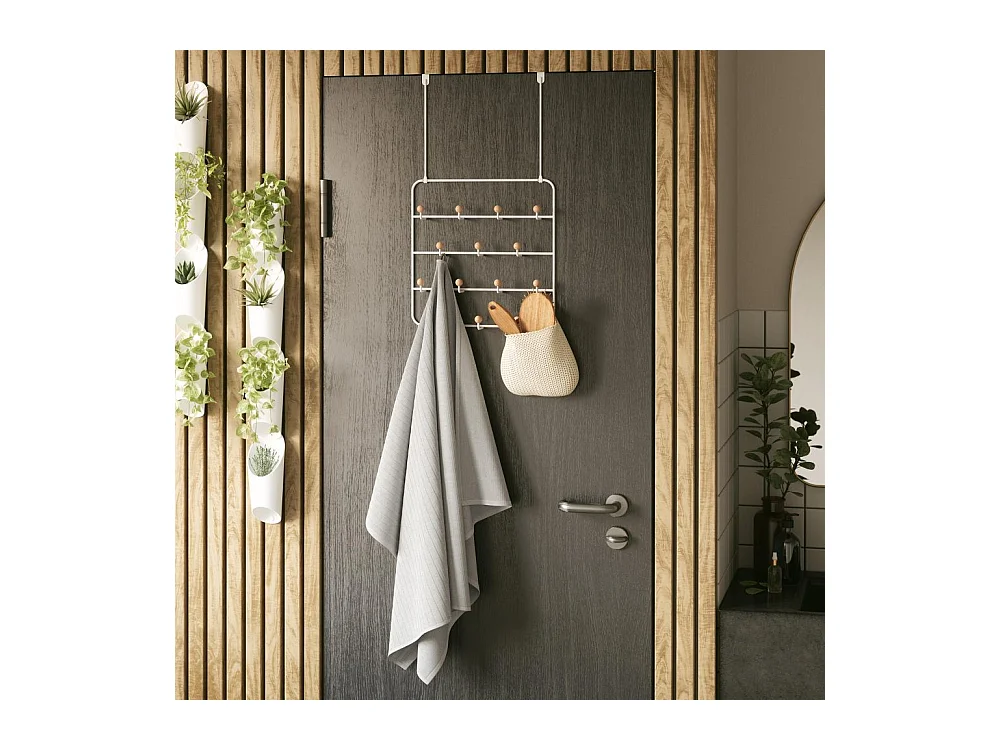 14 ganci per il montaggio a parete o sulla porta Estique