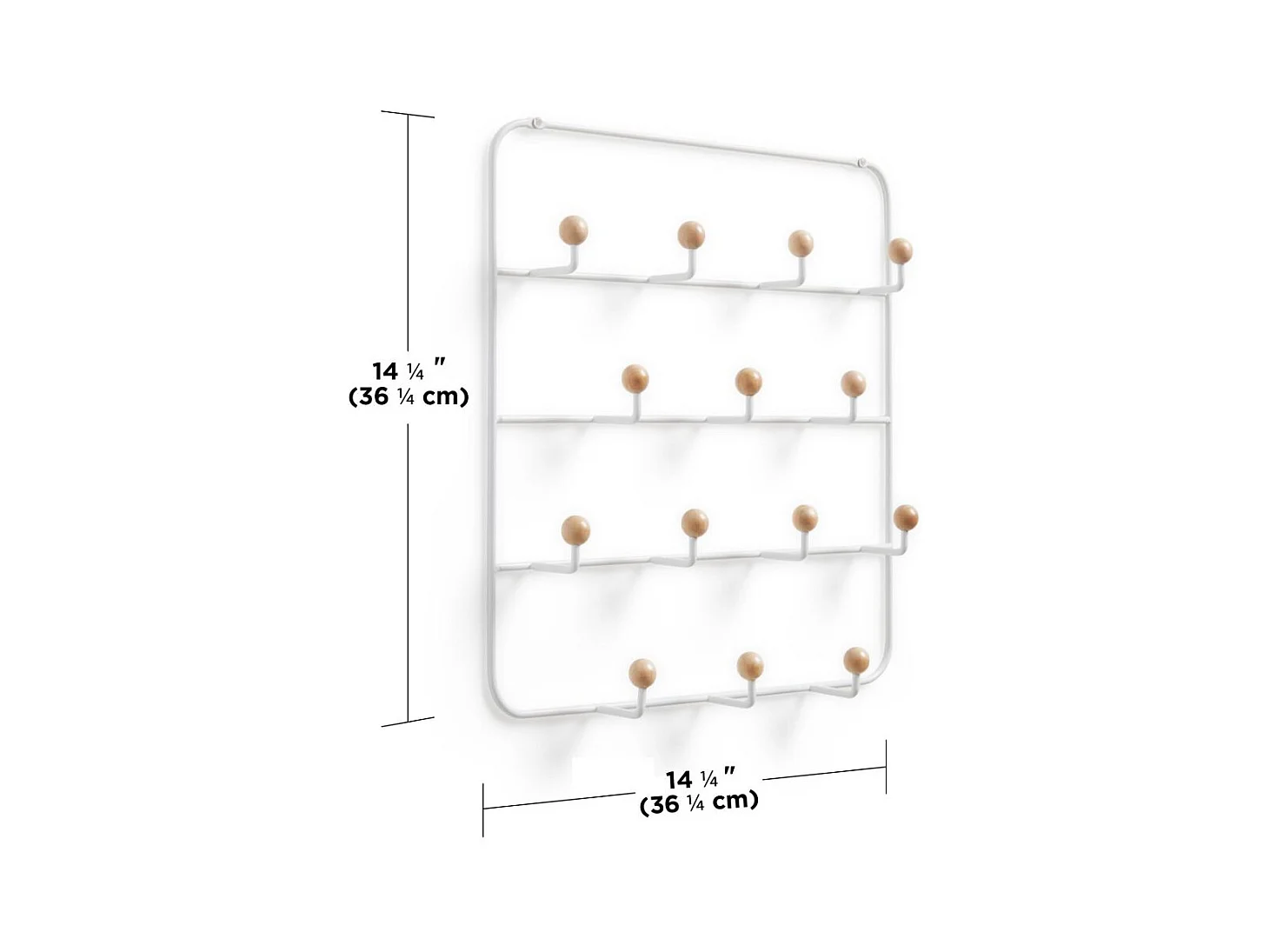 14 ganci per il montaggio a parete o sulla porta Estique