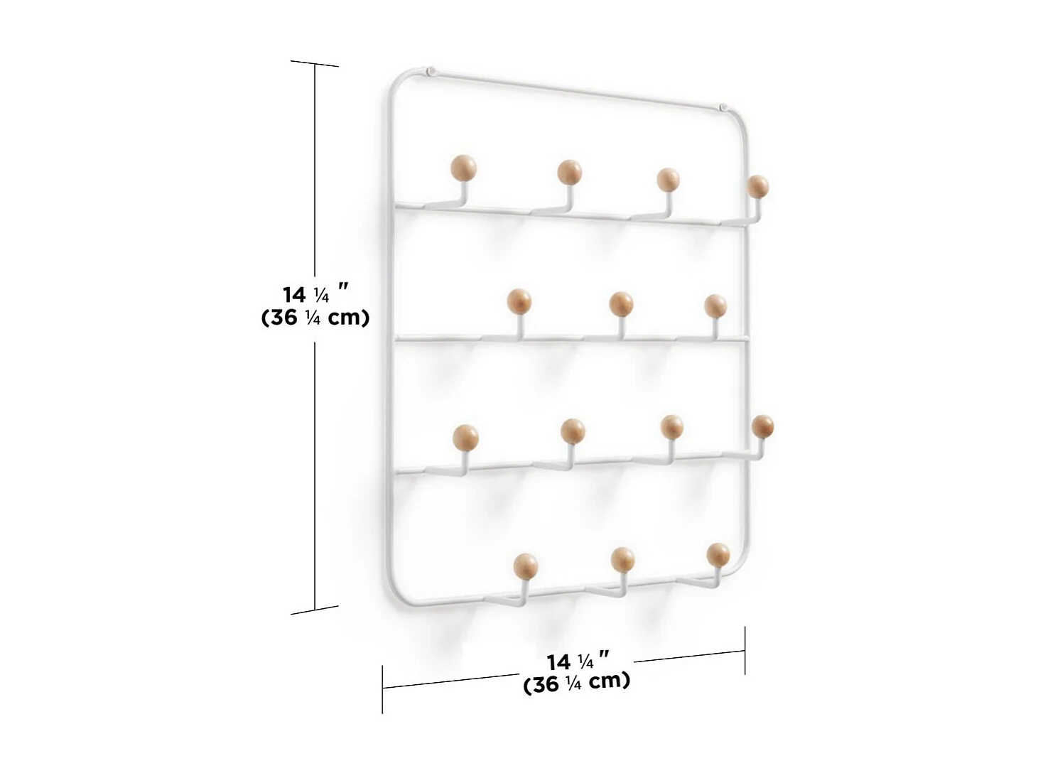 Patère 14 crochets fixation murale ou dessus de porte Estique