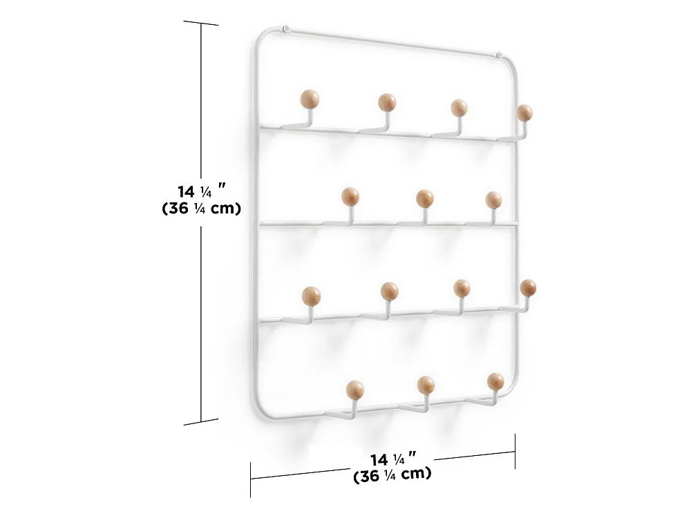 14 ganchos para montaje en la pared o en la parte superior de la puerta Estique