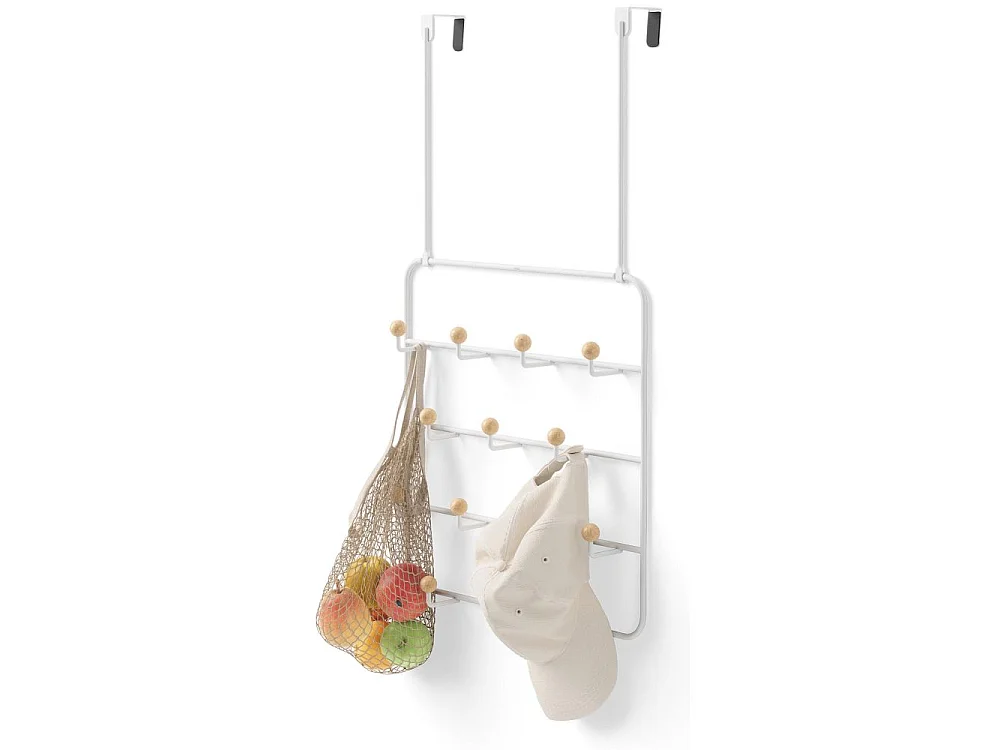 Patère 14 crochets fixation murale ou dessus de porte Estique