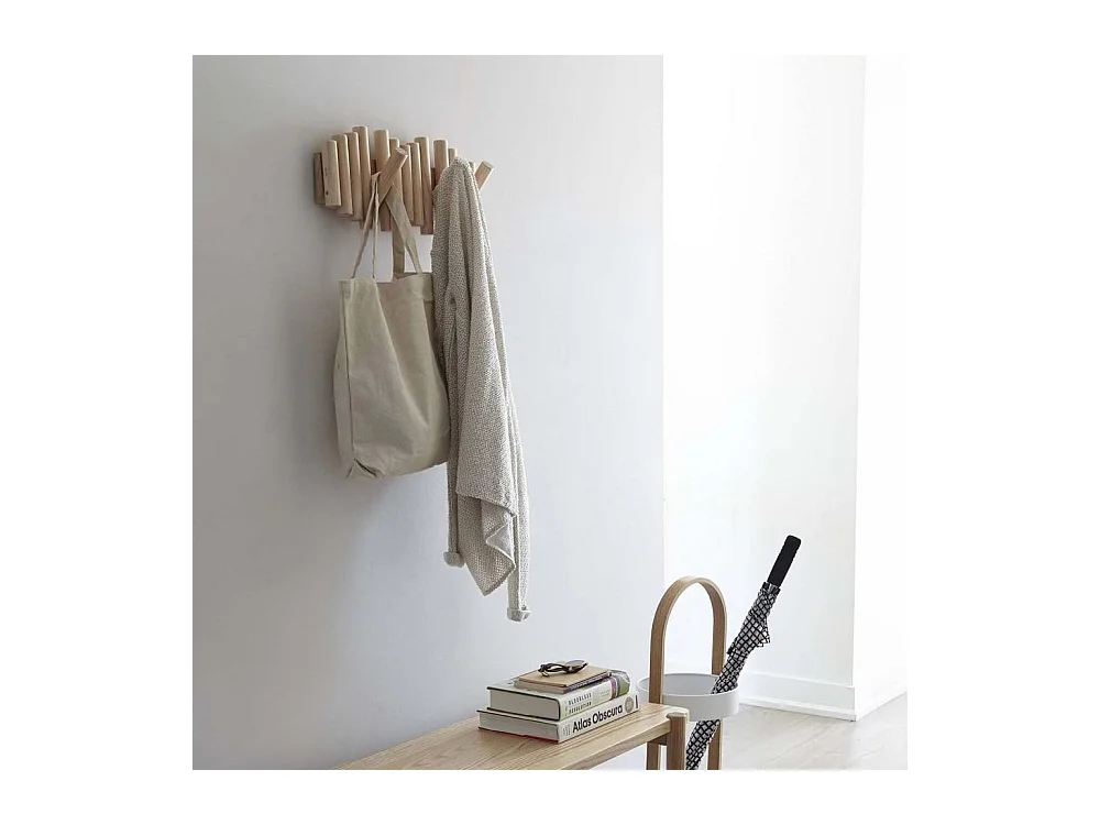 5-fach Kleiderhaken aus Holz "Hook"