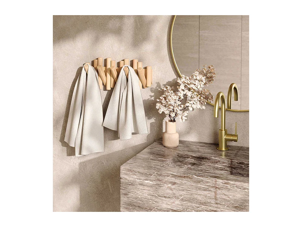 5-fach Kleiderhaken aus Holz "Hook"