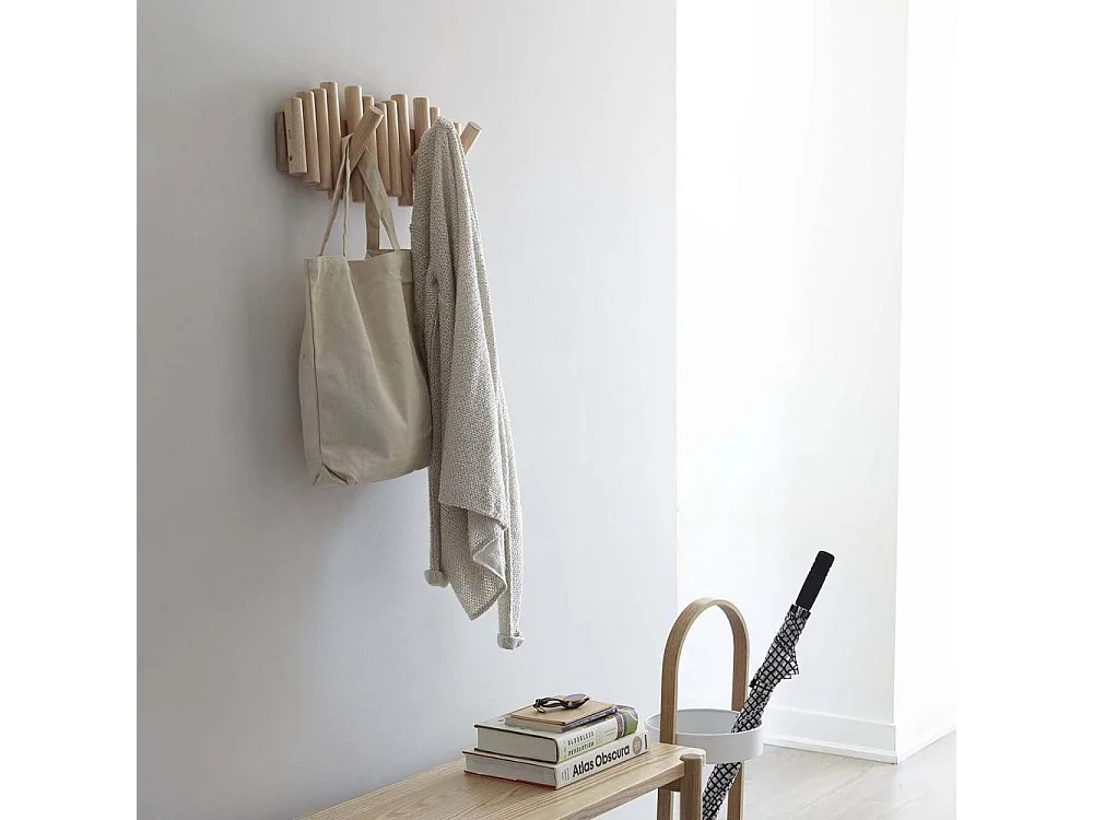 5-fach Kleiderhaken aus Holz "Hook"