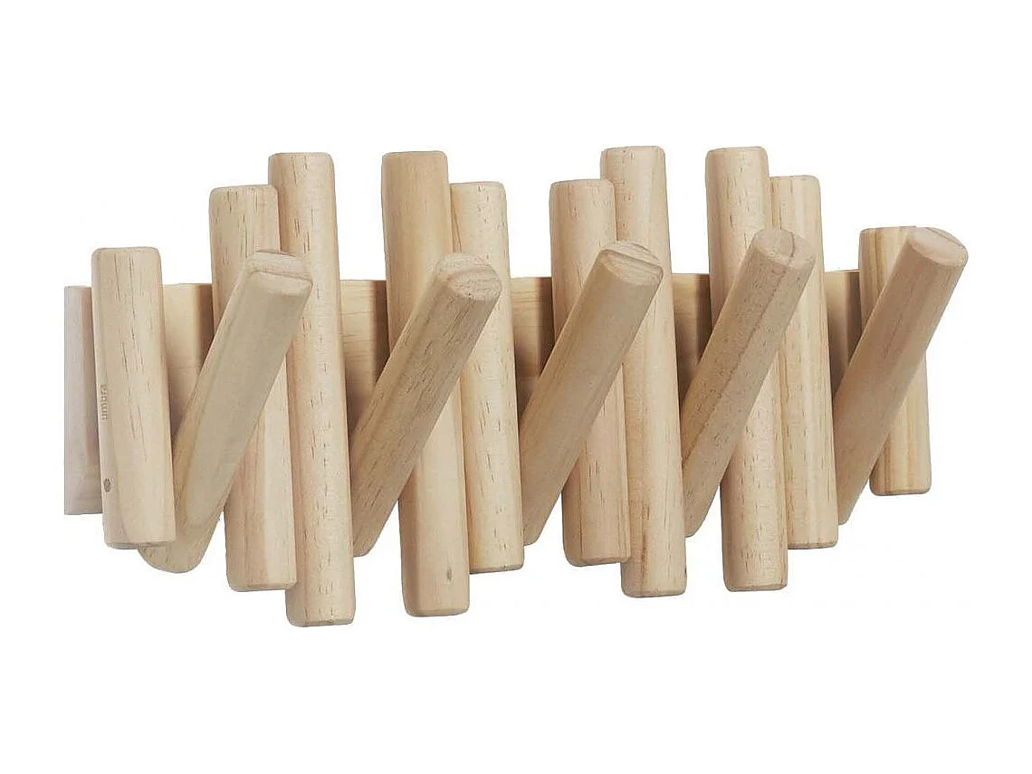 5-fach Kleiderhaken aus Holz "Hook"
